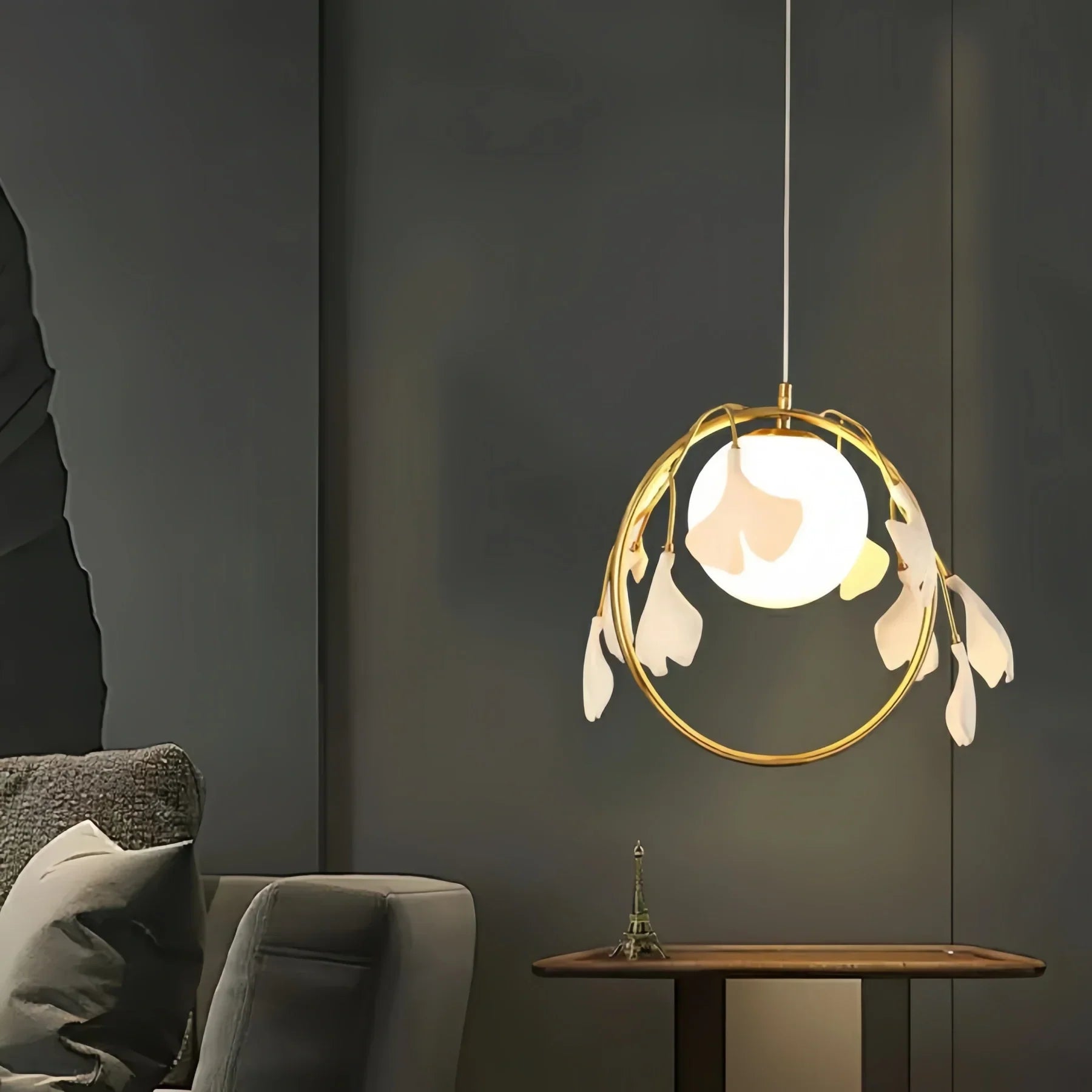 Ceramic Gingko Pendant Lamp-
