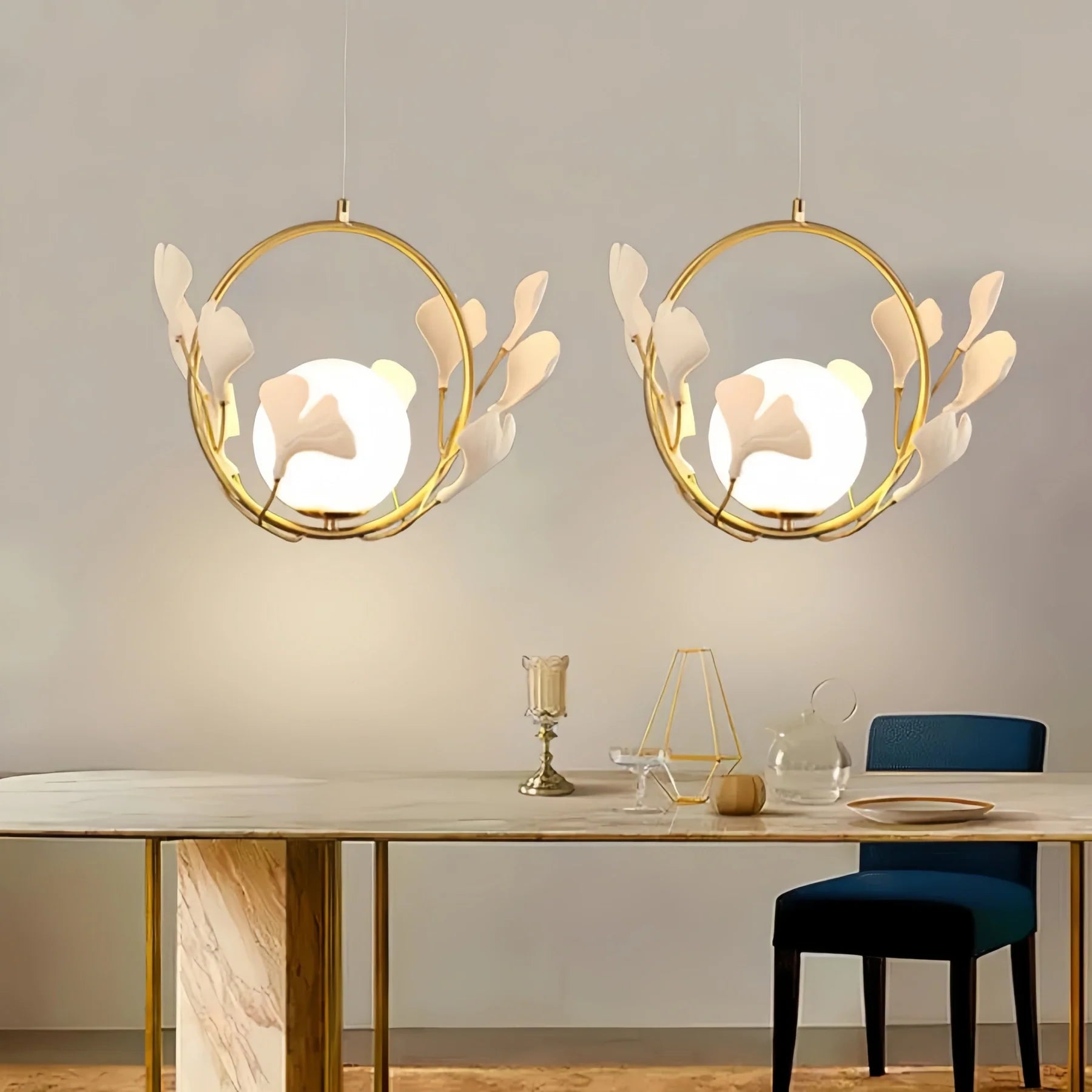 Ceramic Gingko Pendant Lamp-