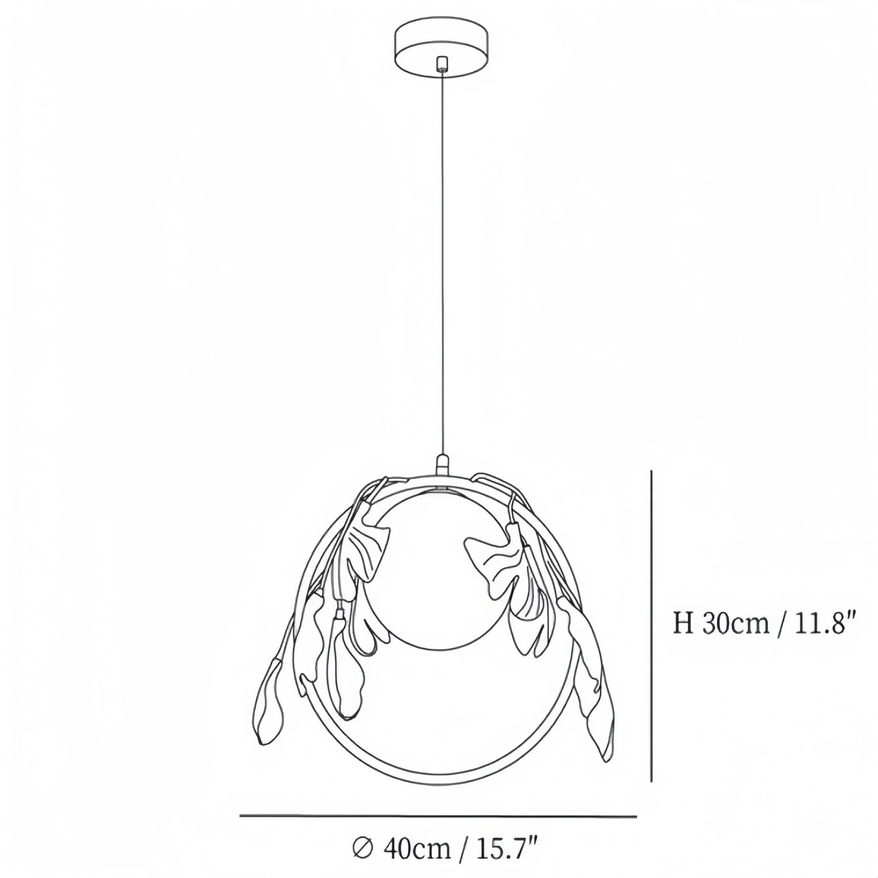 Ceramic Gingko Pendant Lamp-
