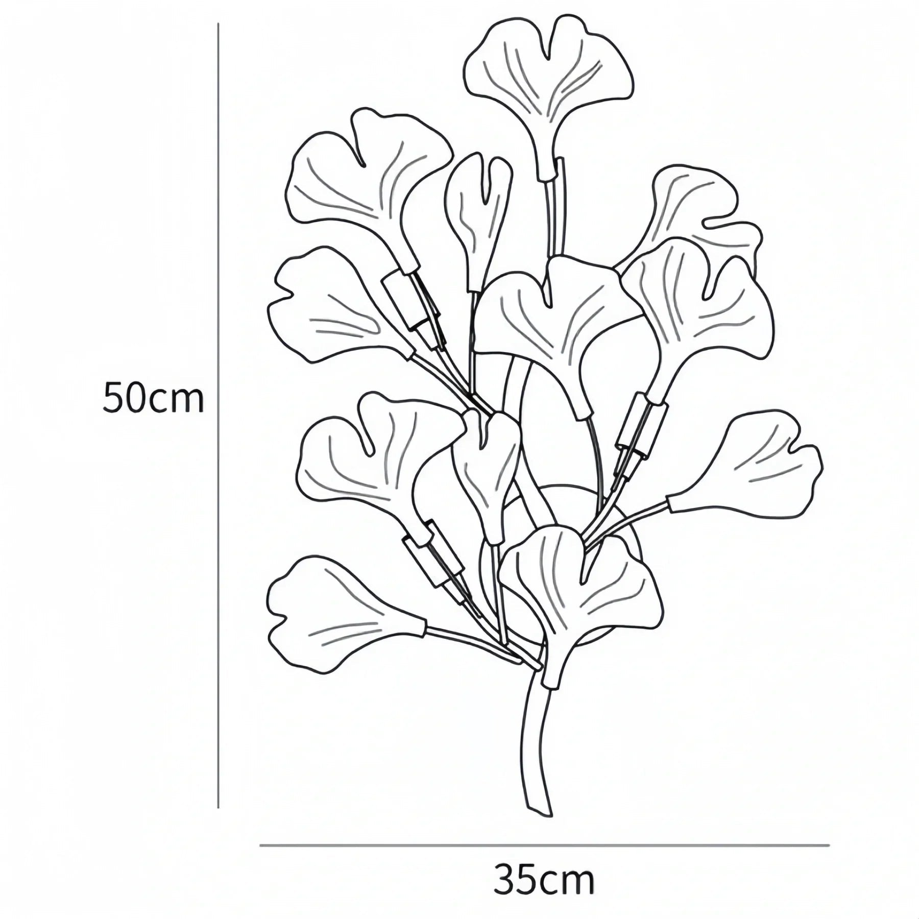 Ceramic Gingko Wall Lamp - Dia 35cm X H 50cmBlushlighting