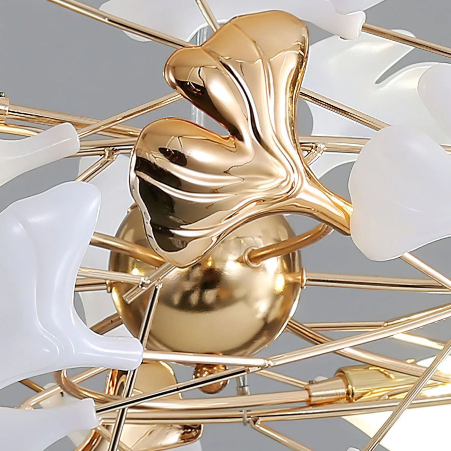 Ceramic Ginkgo Cascading Chandelier-chandeliers for dining room,chandeliers for stairways,chandeliers for foyer,chandeliers for bedrooms,chandeliers for kitchen,chandeliers for living room-Blushlighting