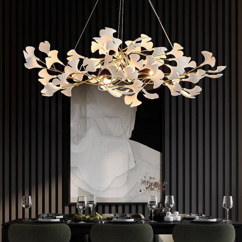 Ceramic Petal Modern Linear Branch Chandelier - 39.4" LBlushlighting