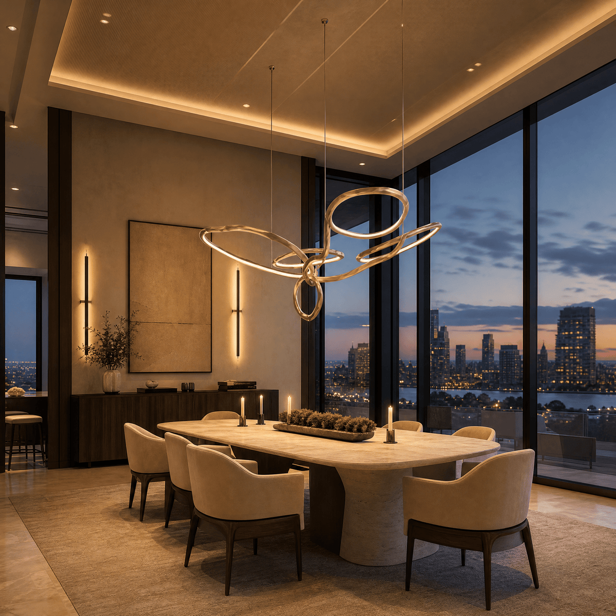 Cerchio Brass Ring Chandelier - Blushlighting