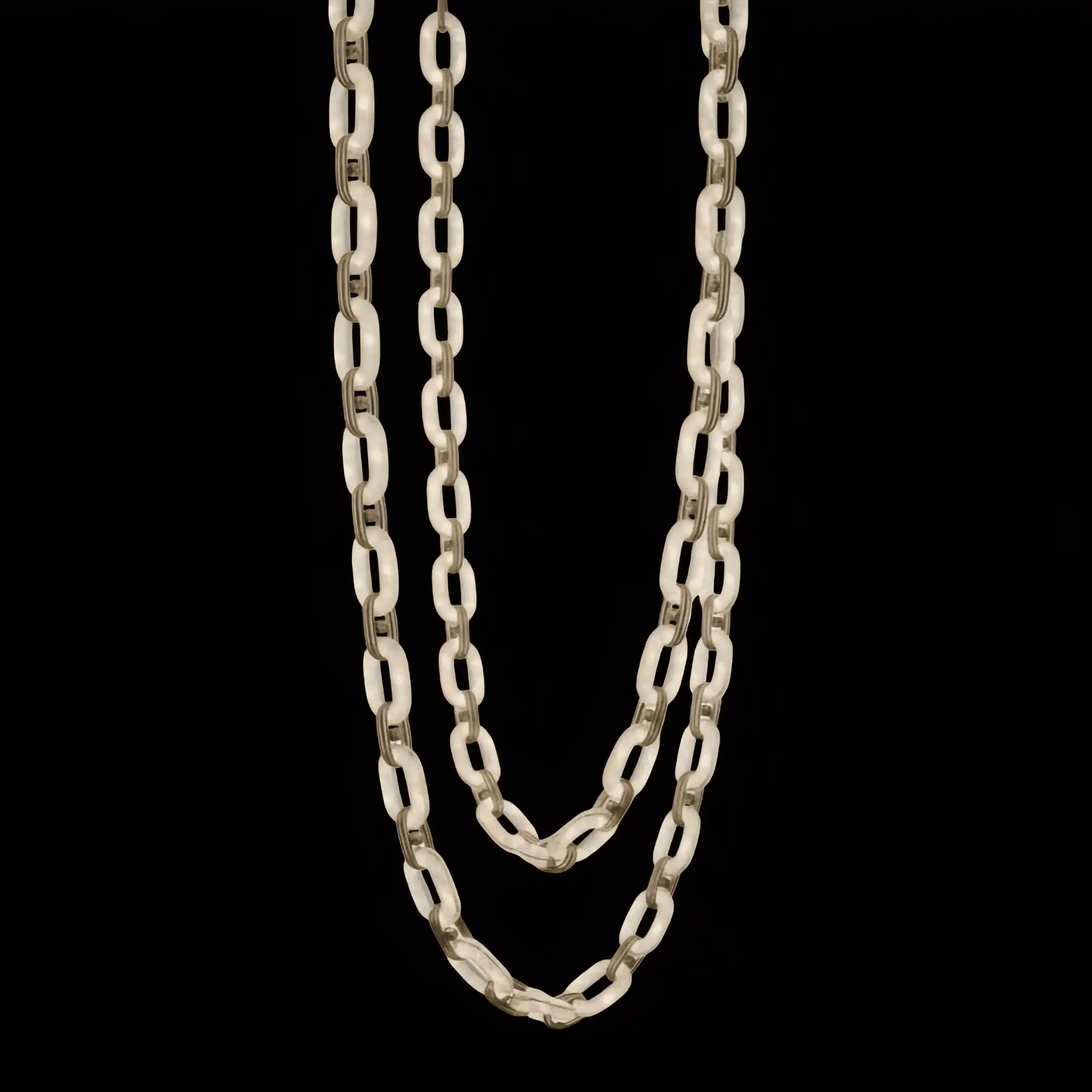 Chain Alabaster Link Chandelier - ∅ 19.7″ x H 59.1″Gold & WhiteBlushlighting