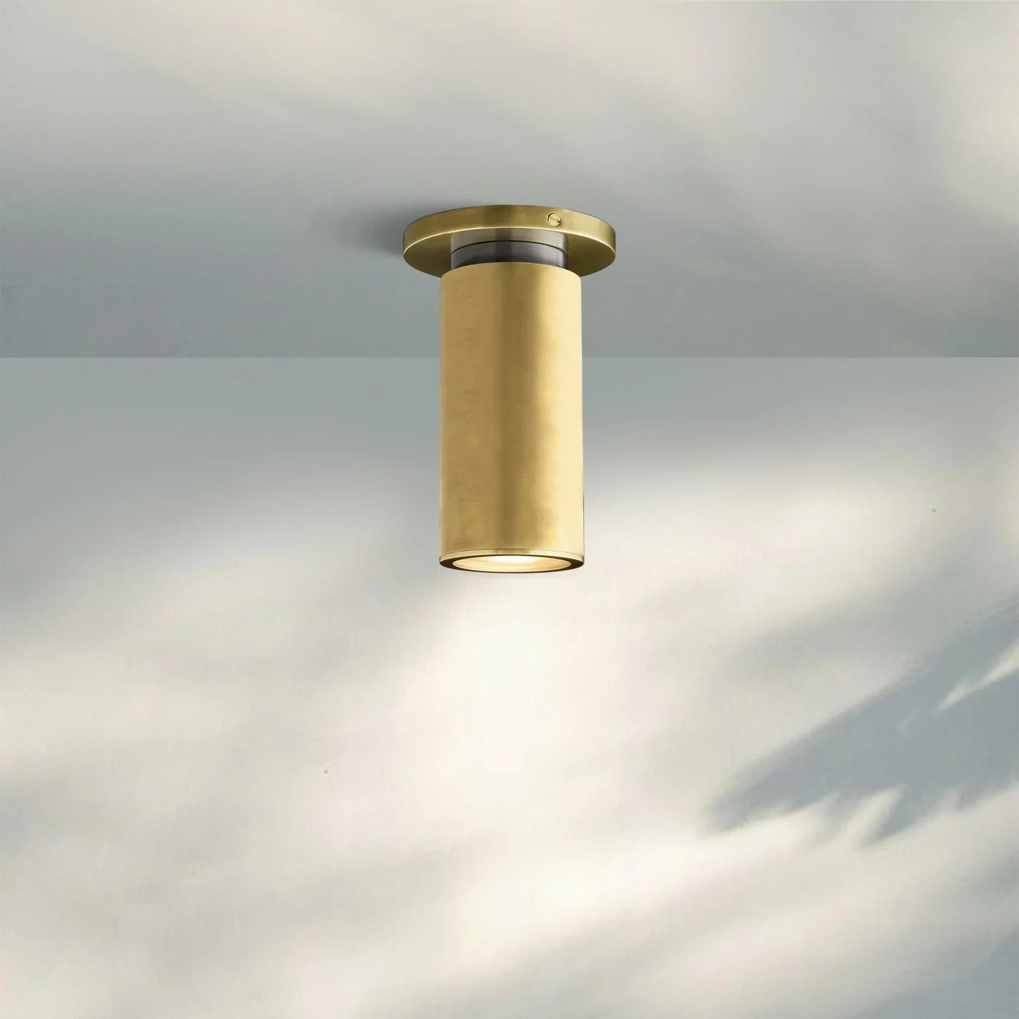 Champeau Flushmount Spotlight 7″H-Lacquered Burnished Brass-