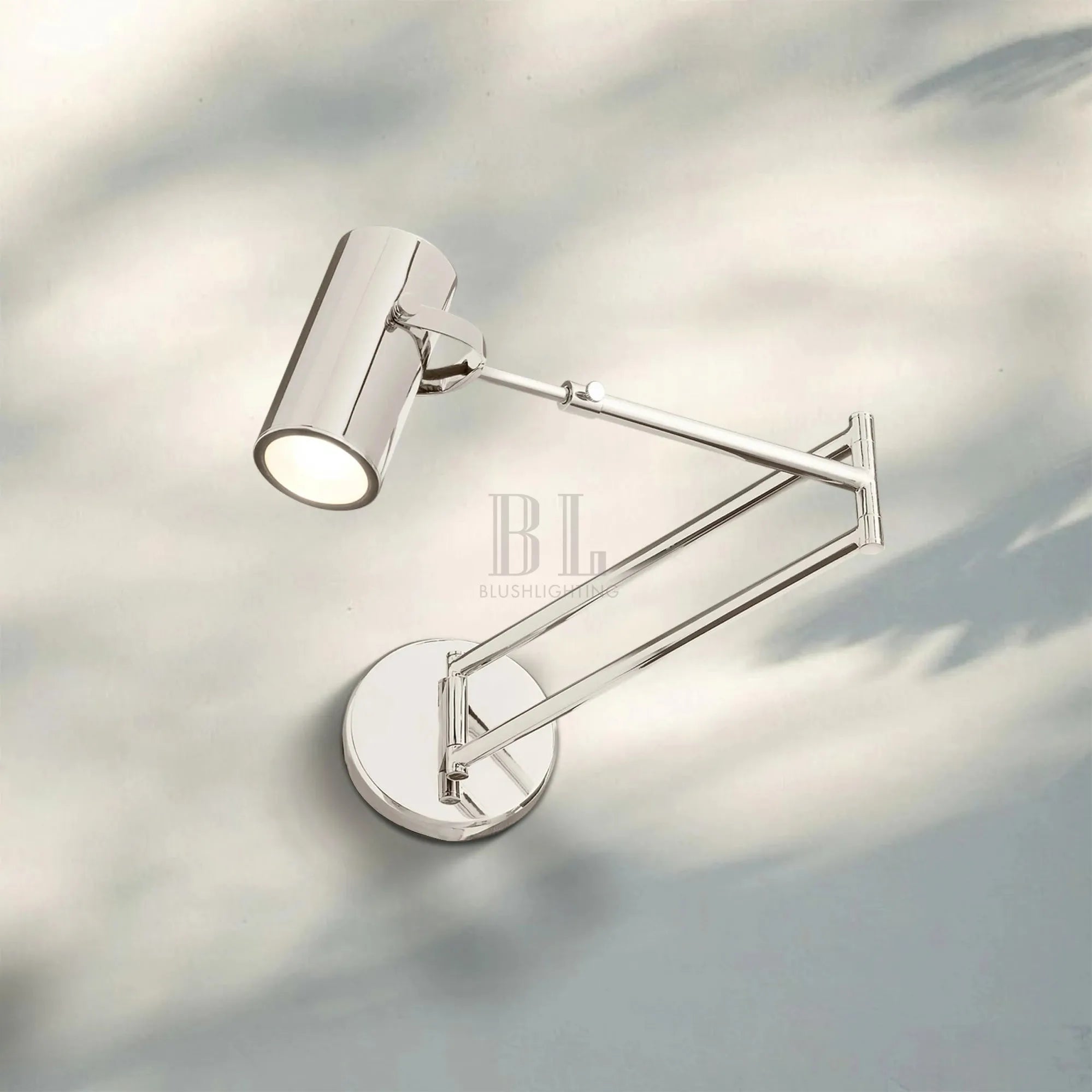 Champeau Swing-Arm Wall Sconce-Polished Nickel-