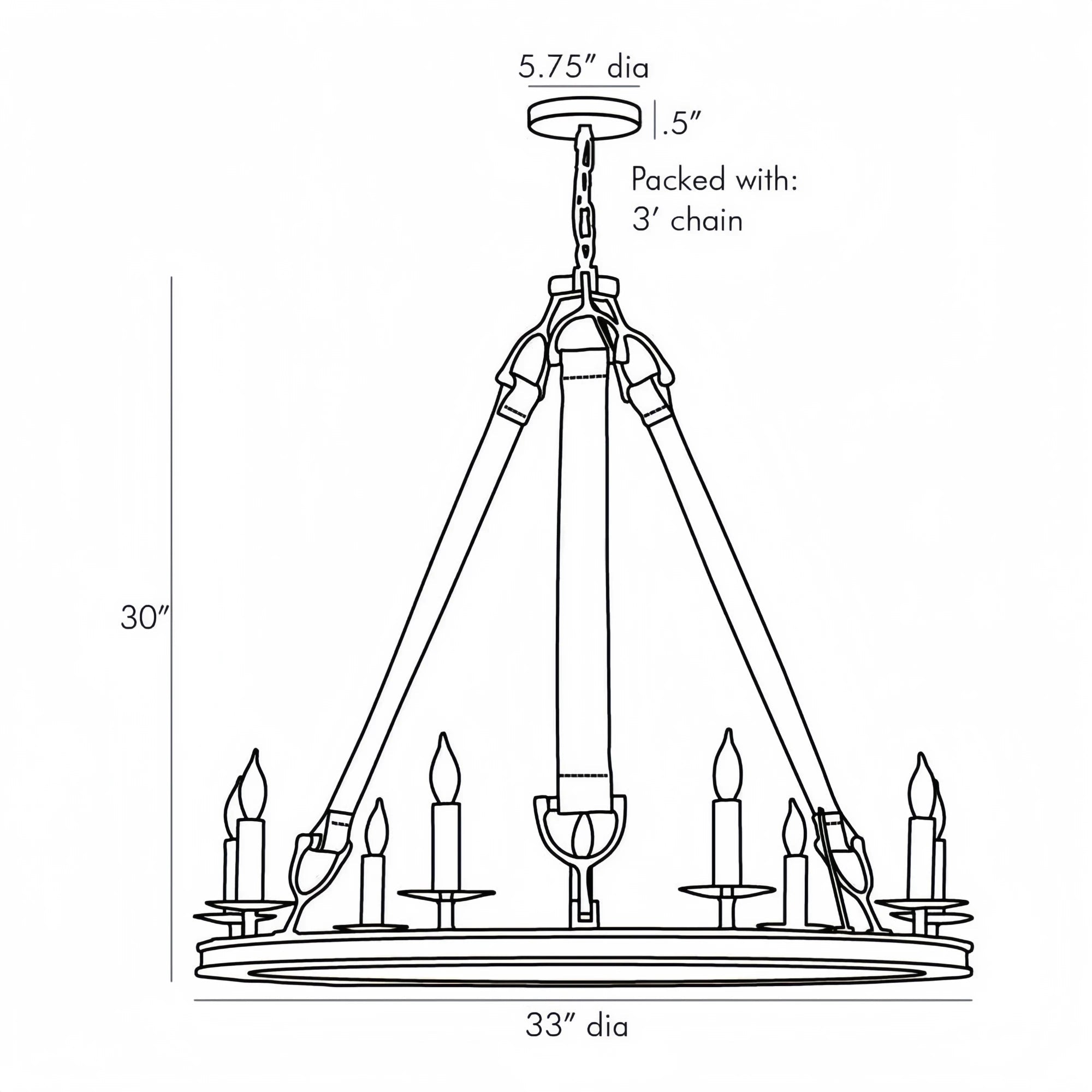Chaney Chandelier 33”D - Blushlighting