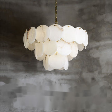 Charlene Marble Multi-Tier Round Chandelier-Chandelier-3 Layer-Blushlighting