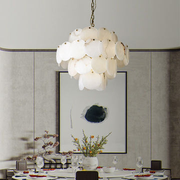 Charlene Marble Multi-Tier Round Chandelier-Chandelier-Blushlighting