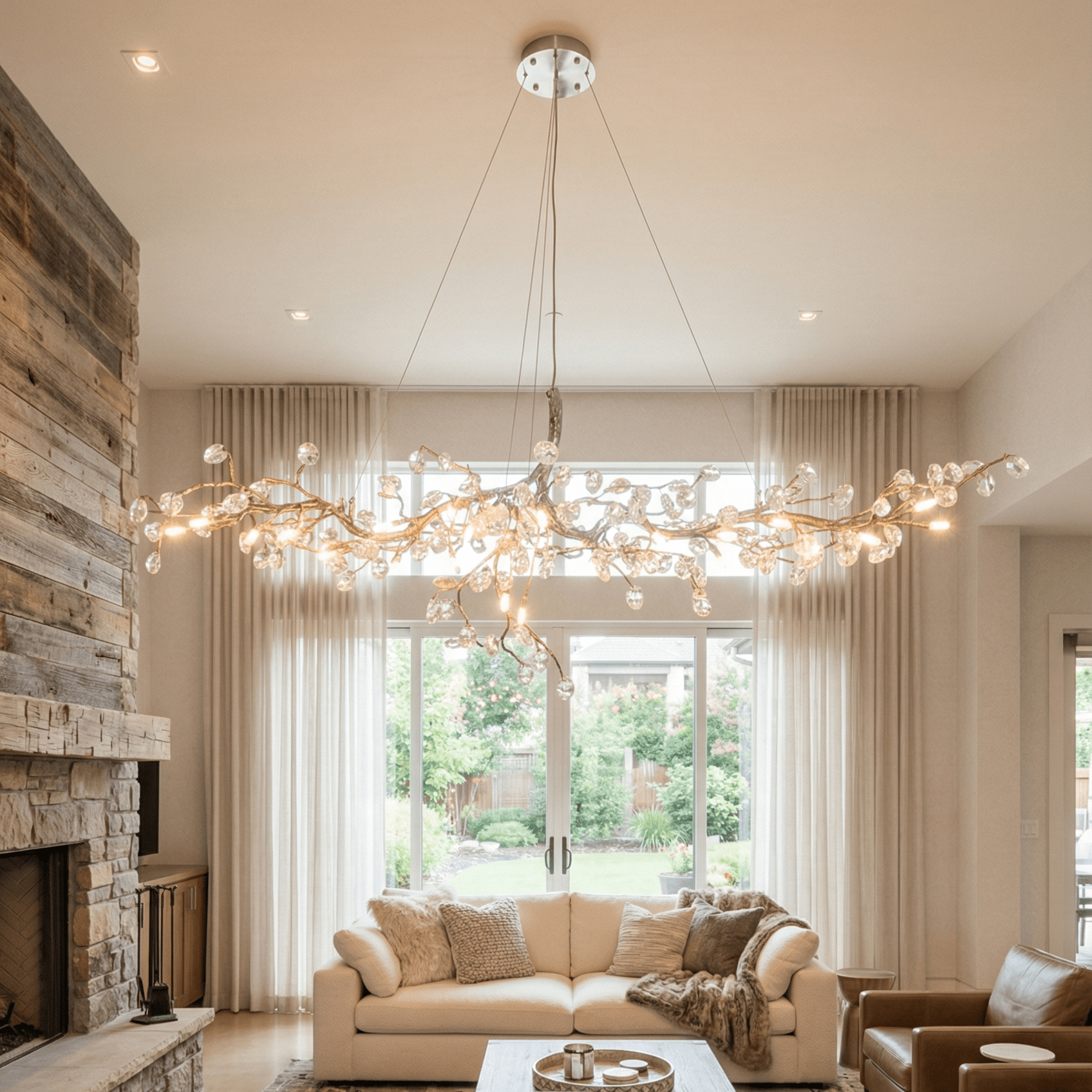 Cherry Blossom Branch Tree Chandelier - 49" LengthDark CopperBlushlighting