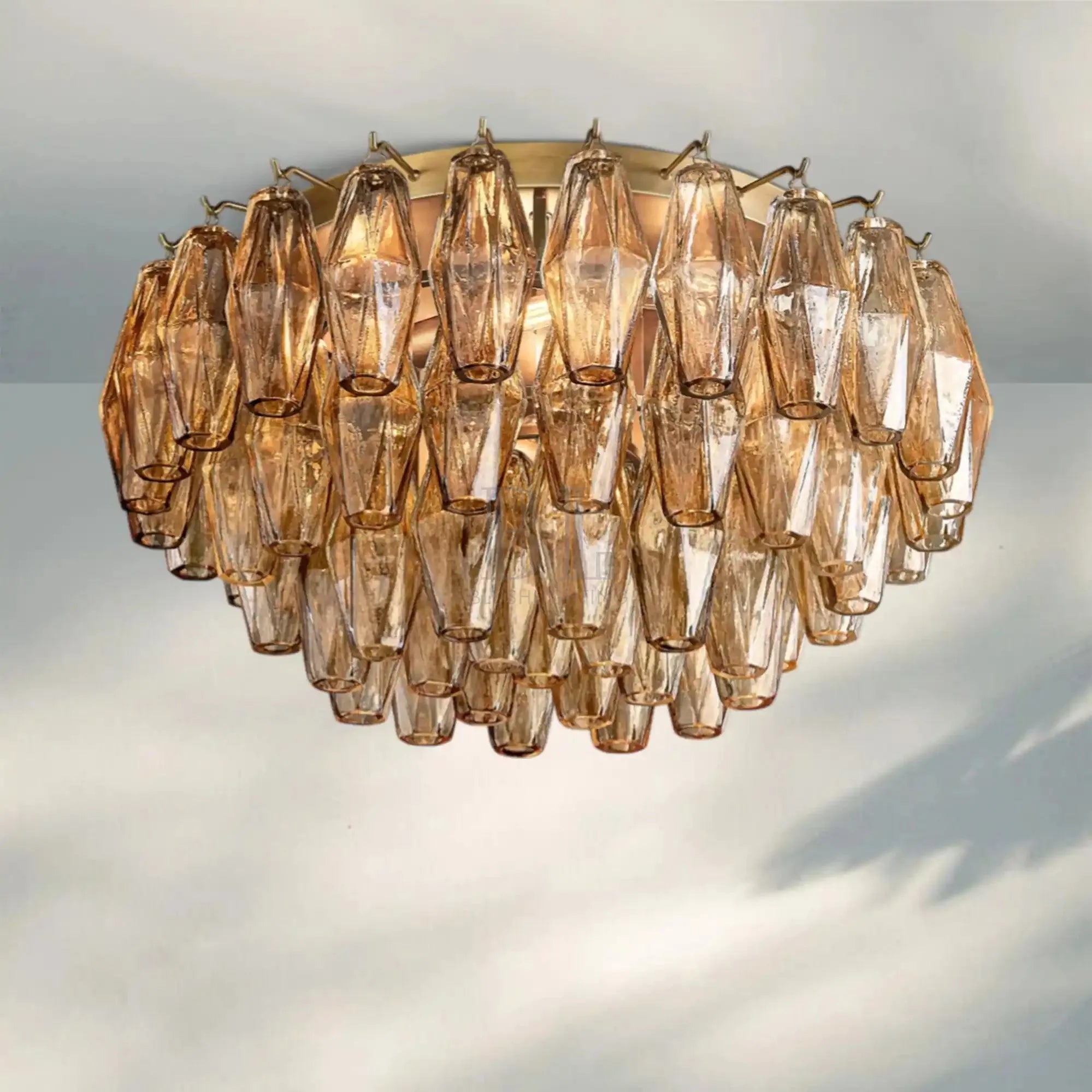 Chiare Glass Round Flush Mount 17" 24‘’-