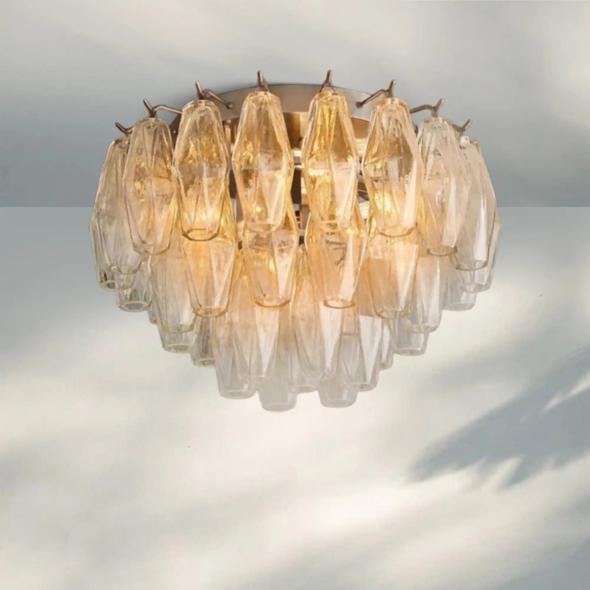 Chiare Glass Round Flush Mount 17" 24‘’-