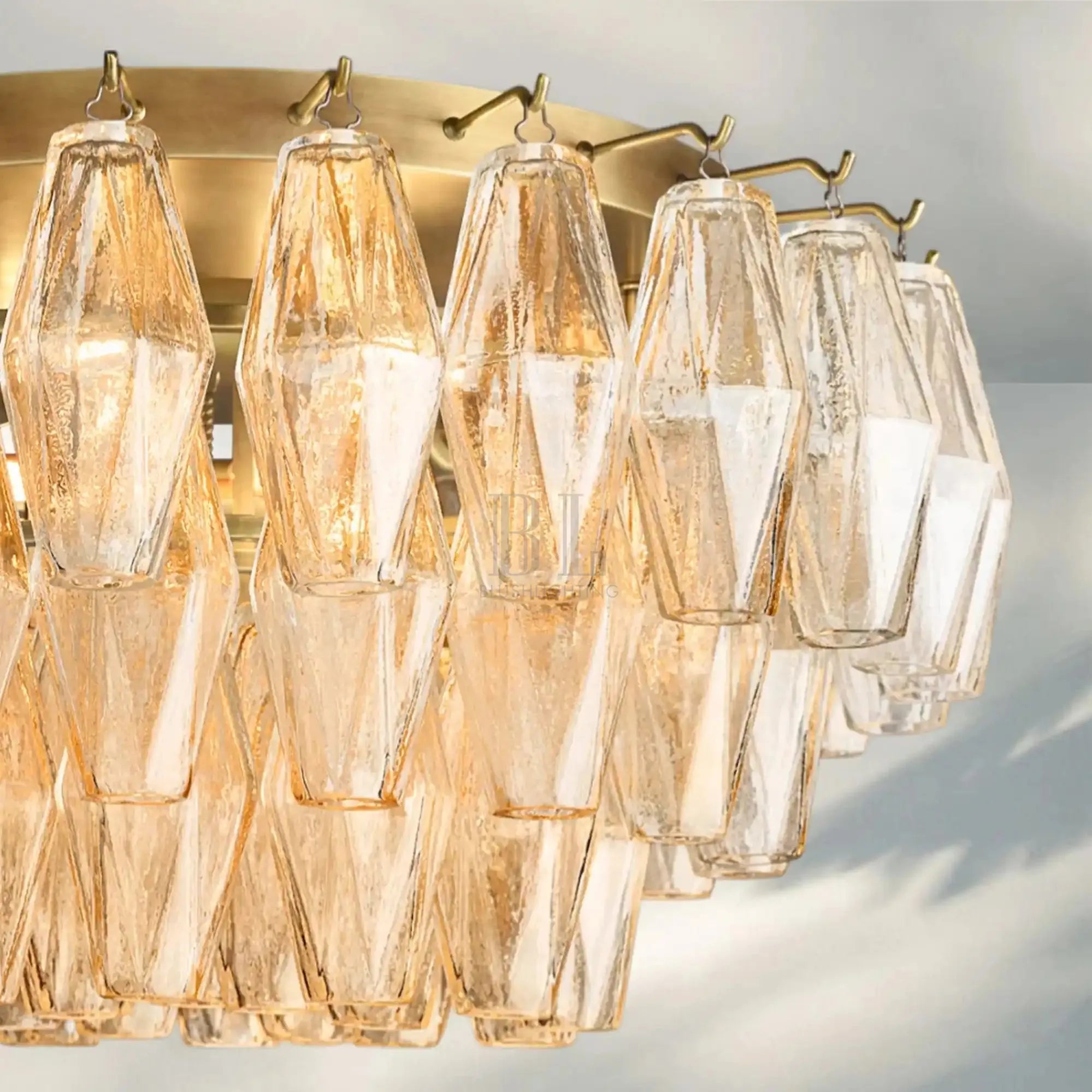 Chiare Glass Round Flush Mount 17" 24‘’-