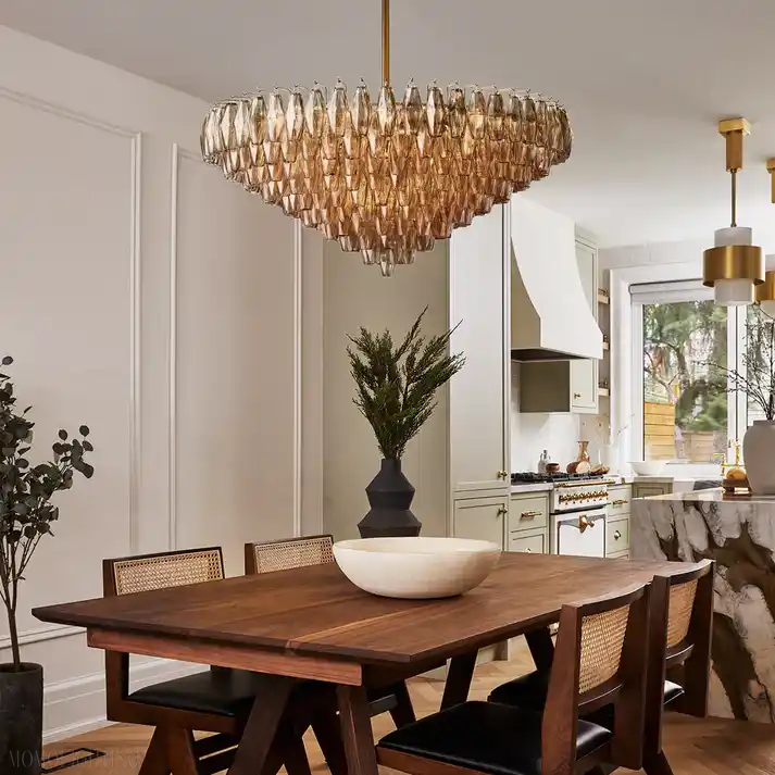 Chiare Glass Tiered Round Chandelier 37‘’ 47‘’ 62‘’-Blushlighting