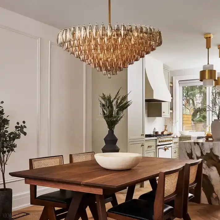 Chiare Glass Tiered Round Chandelier 37‘’ 47‘’ 62‘’-Blushlighting