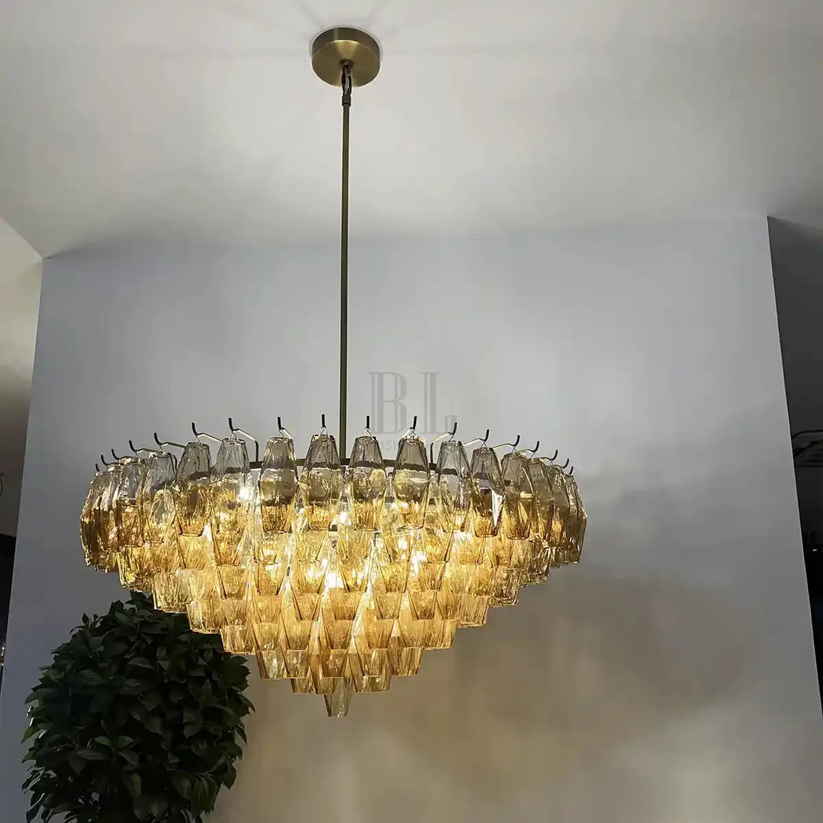 Chiare Glass Tiered Round Chandelier 37‘’ 47‘’ 62‘’-Blushlighting