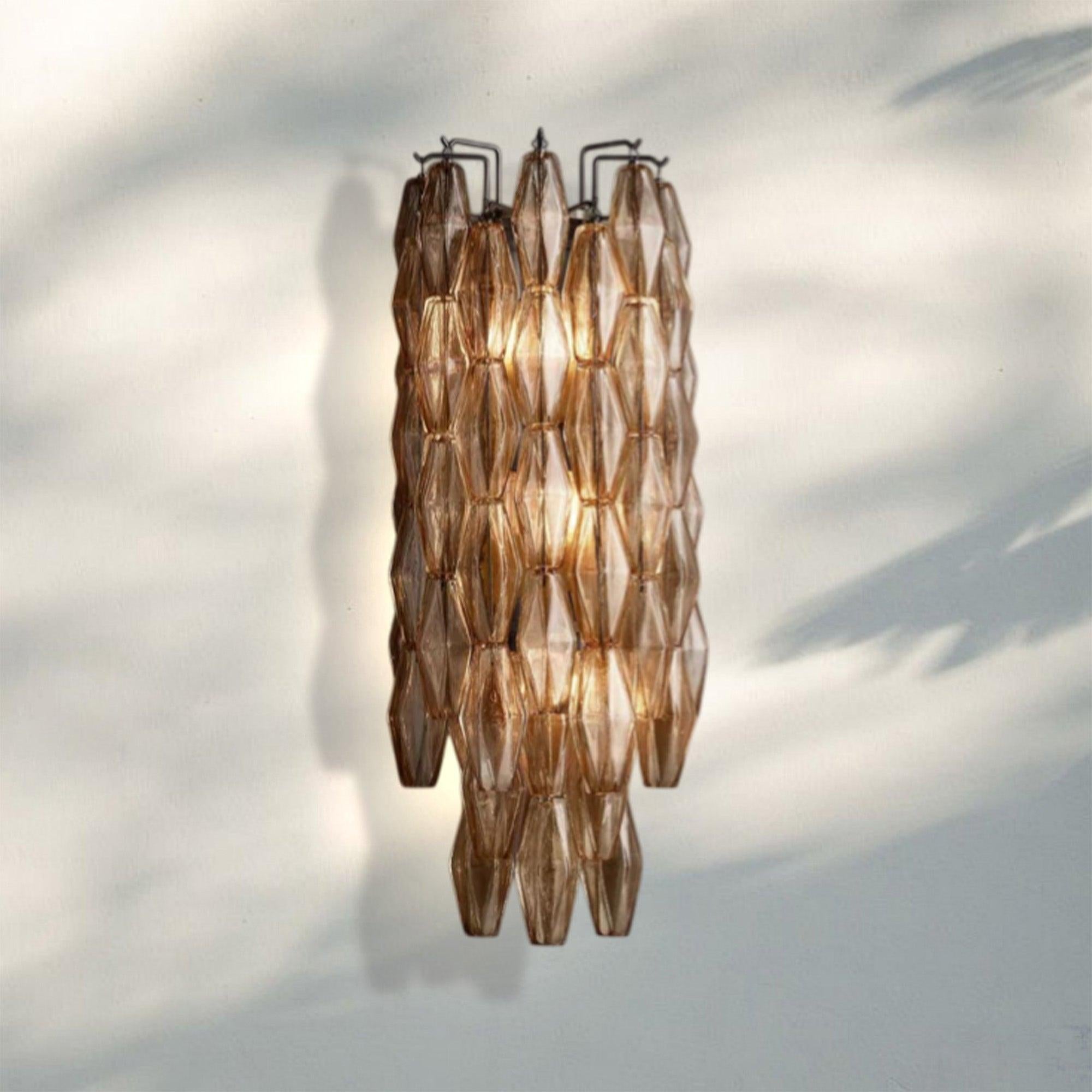 Chiare Glass Wall Sconce 19'' 30''-31''-Bronze-Smoke