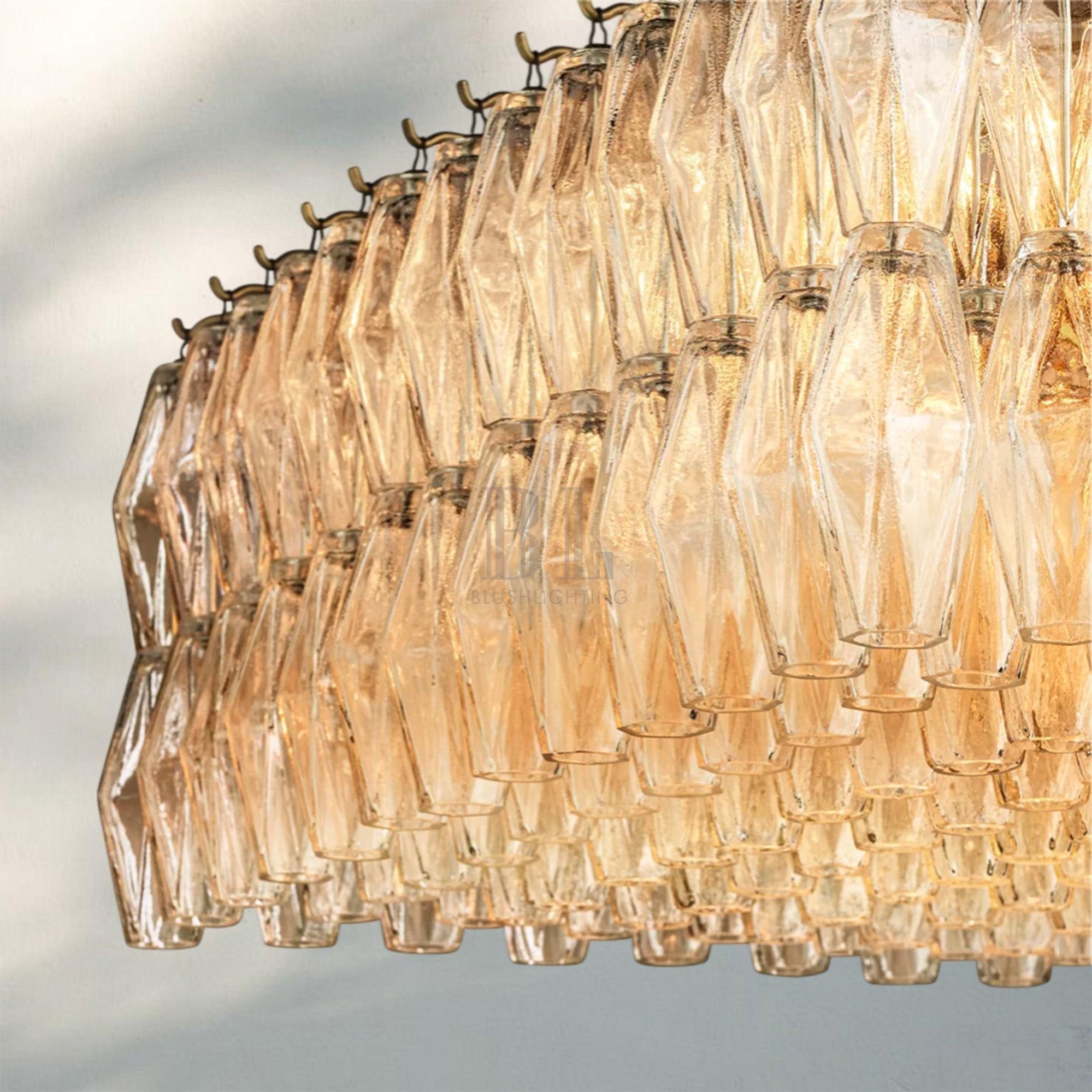 Chiare Modern Glass Rectangular Glass Chandelier 54" 74″-