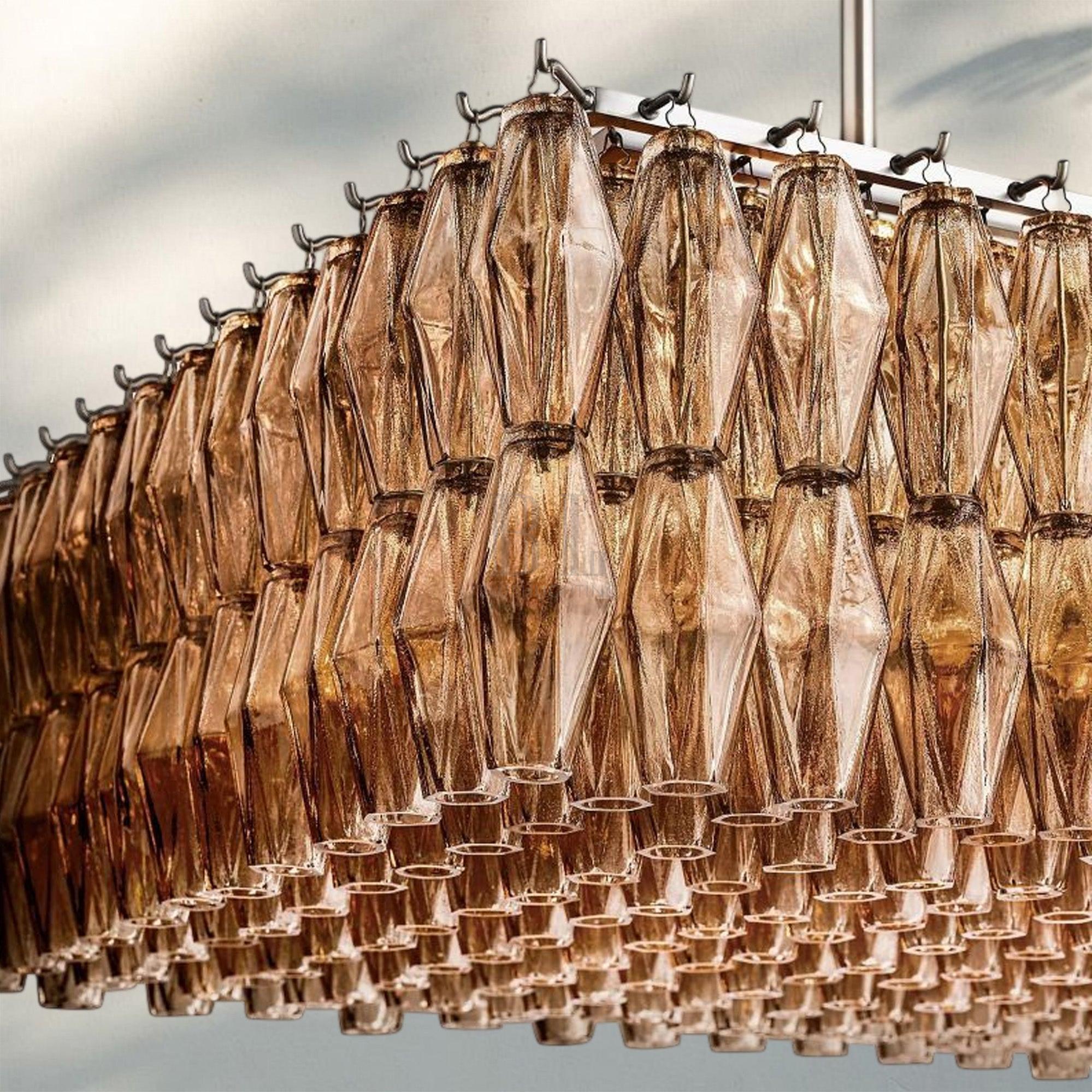 Chiare Modern Glass Rectangular Glass Chandelier 54" 74″-