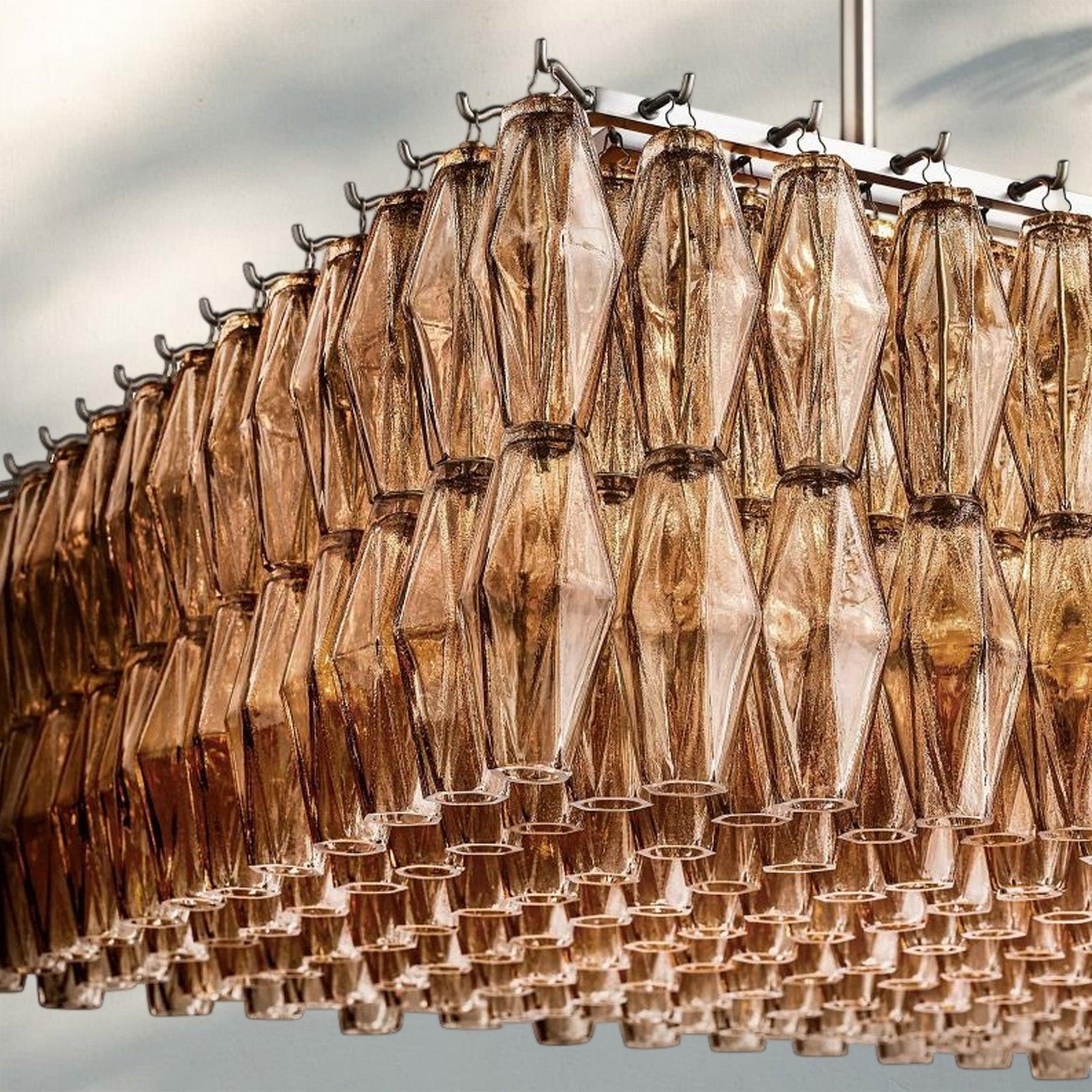 Chiare Modern Glass Rectangular Glass Chandelier 54" 74″-