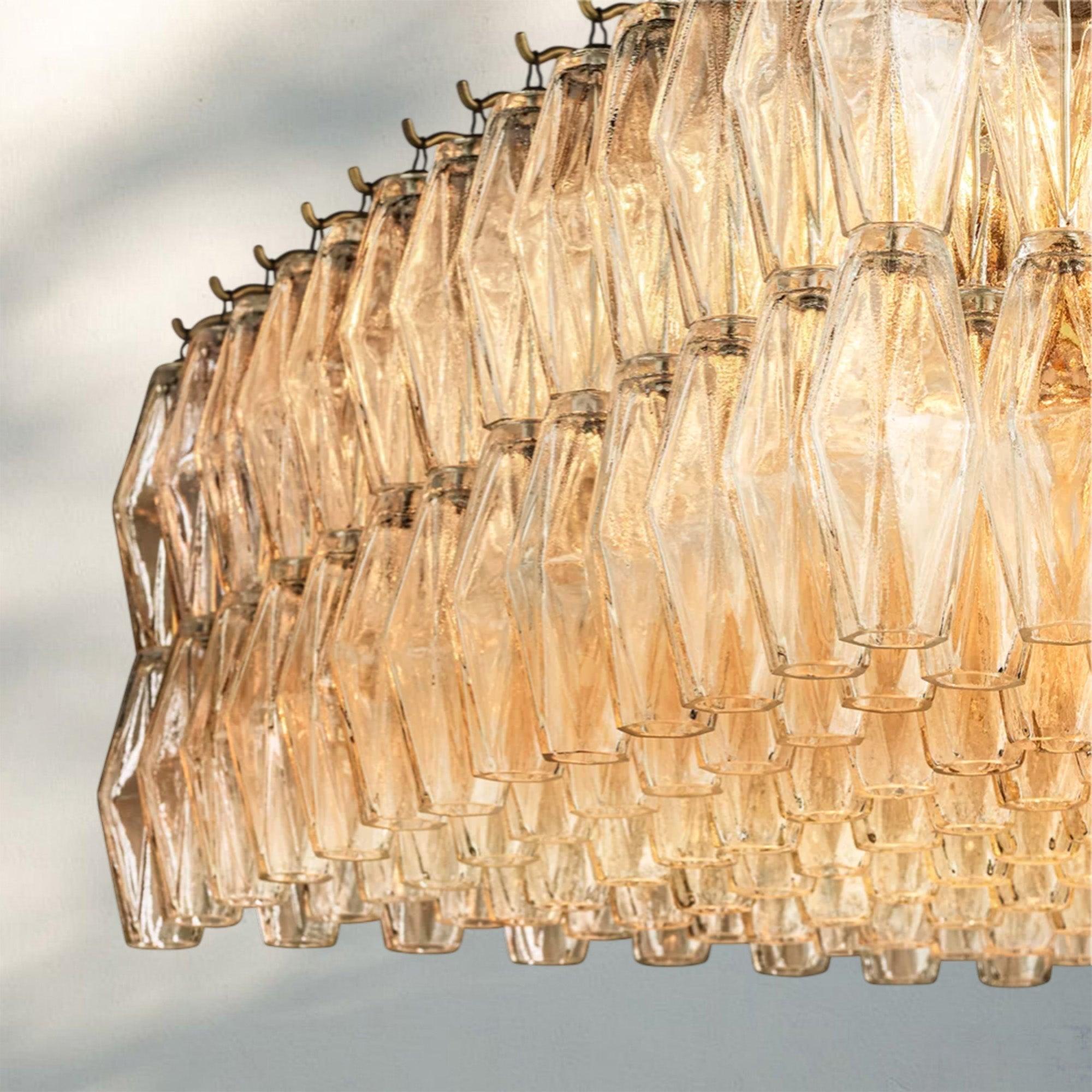 Chiare Modern Glass Rectangular Glass Chandelier 54" 74″-