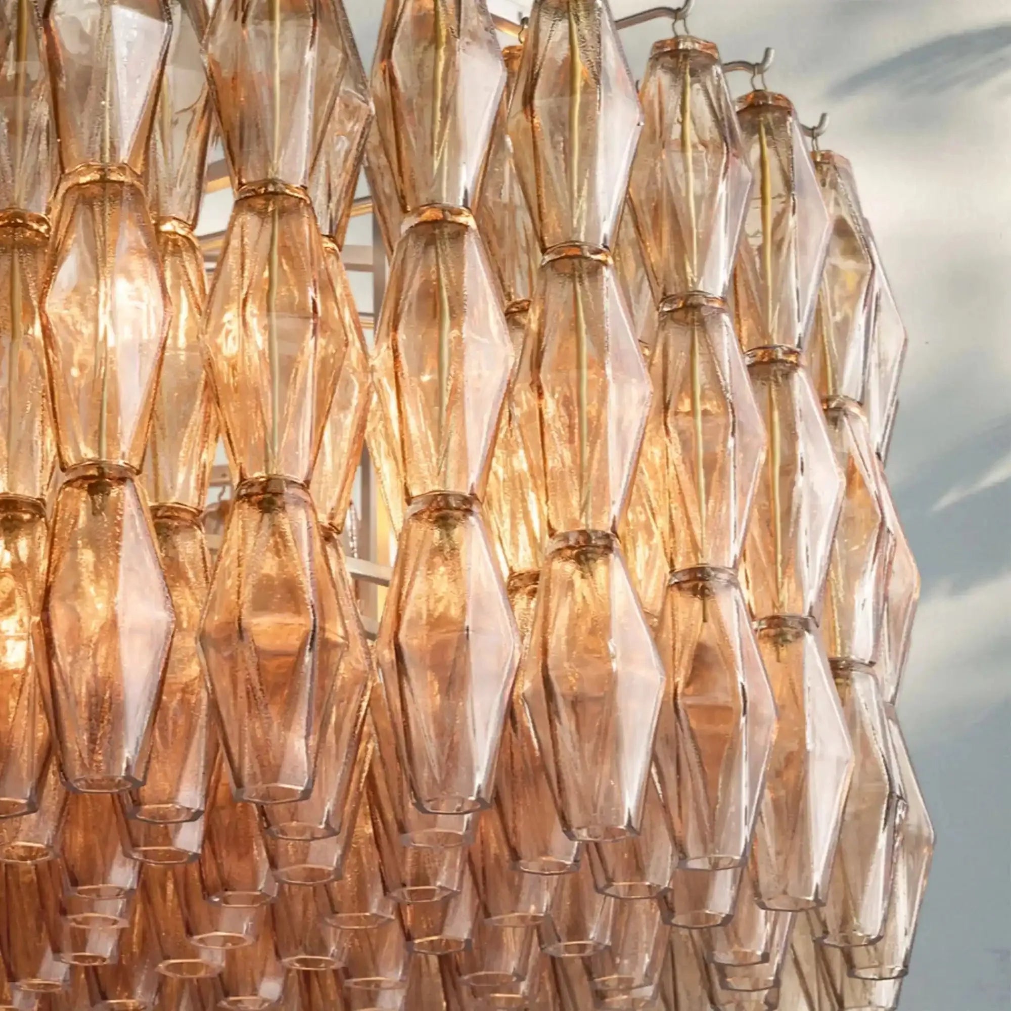 Chiare Modern Round Glass Chandelier 37'' 47'' 61''-