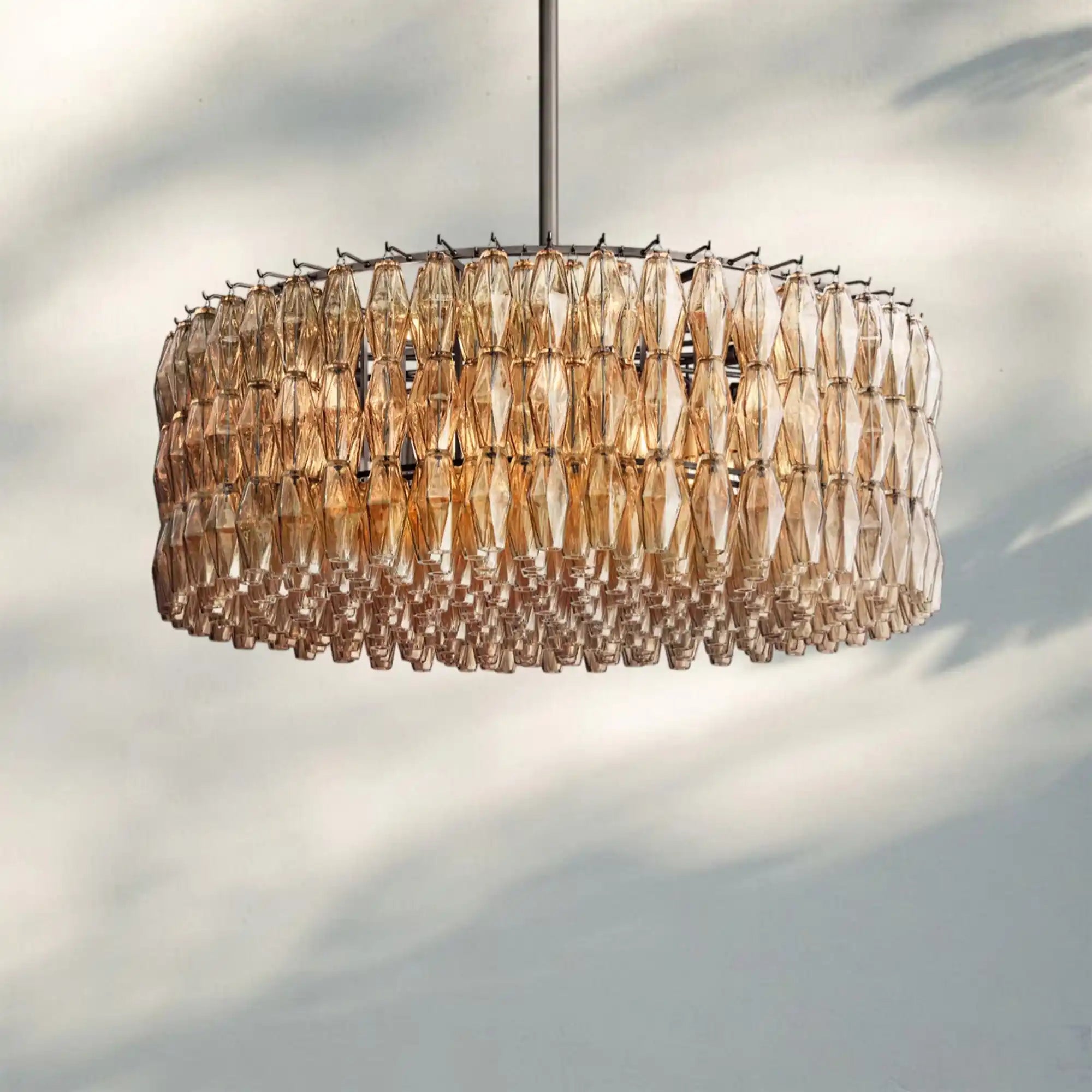 Chiare Modern Round Glass Chandelier 37'' 47'' 61''-47''-Bronze-Smoke