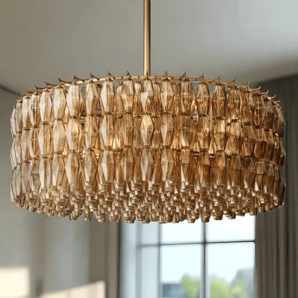 Chiare Modern Round Glass Chandelier 37'' 47'' 61''-