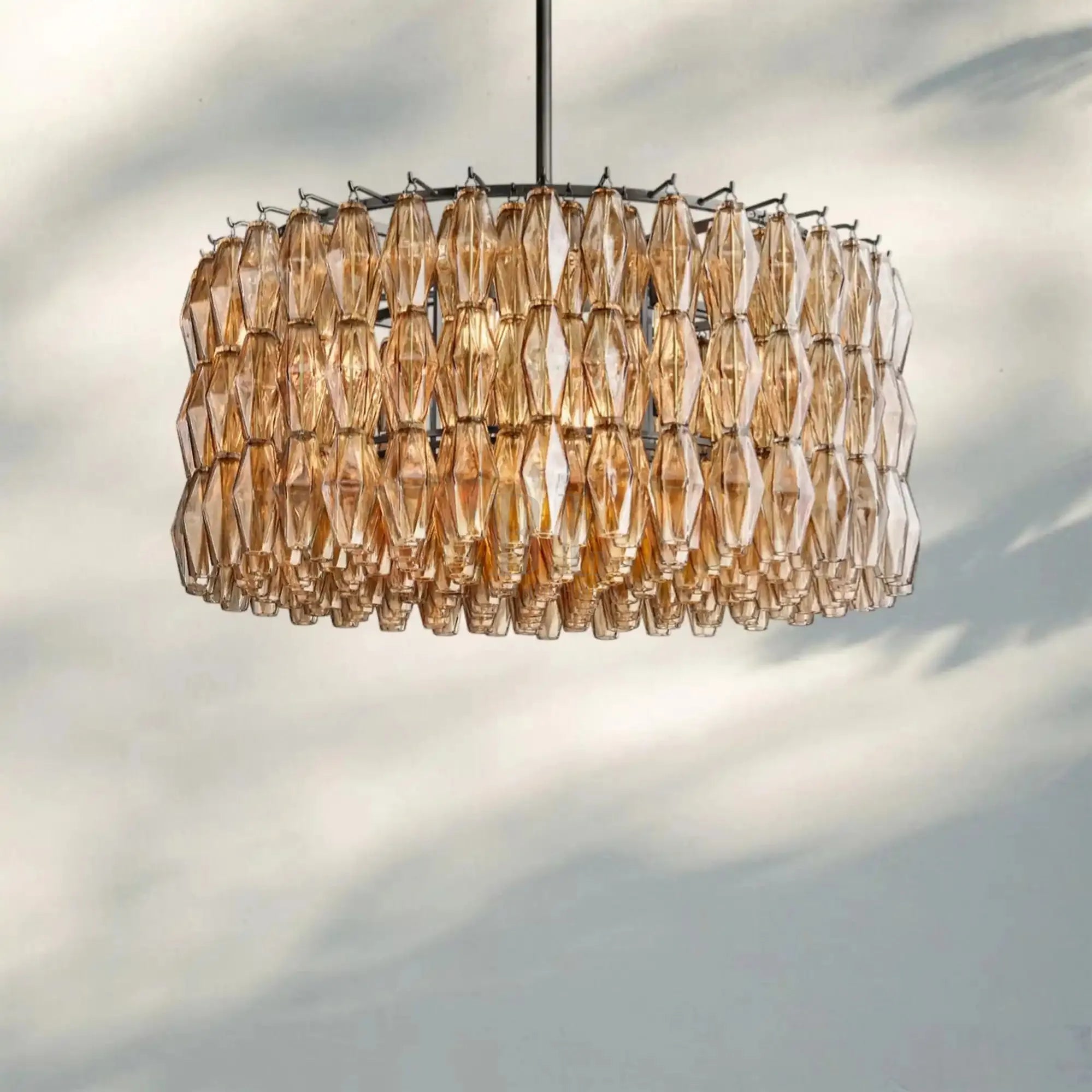 Chiare Modern Round Glass Chandelier 37'' 47'' 61''-37''-Bronze-Smoke