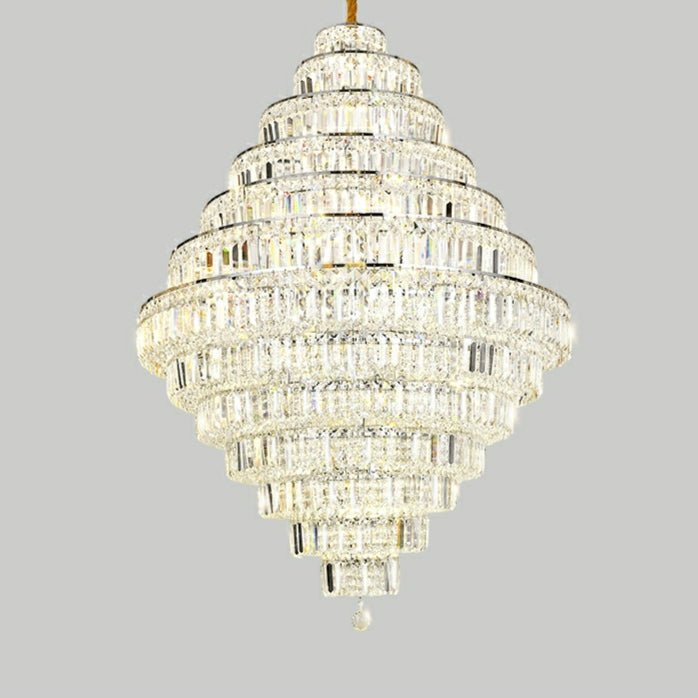 Chrome/ Silver/ Gold Extra Large Chandelier For Foyer Living Room Staircase Crystal Ceiling Lighting Fixture - D19.7"*H23.6"/ 10 LightsGoldWarm LightBlushlighting