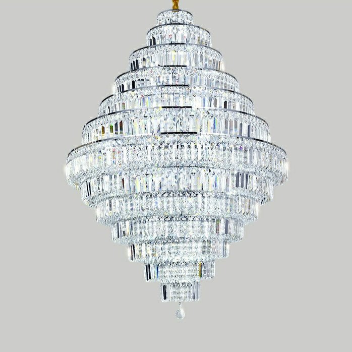 Chrome/ Silver/ Gold Extra Large Chandelier For Foyer Living Room Staircase Crystal Ceiling Lighting Fixture - D19.7"*H23.6"/ 10 LightsGoldWarm LightBlushlighting