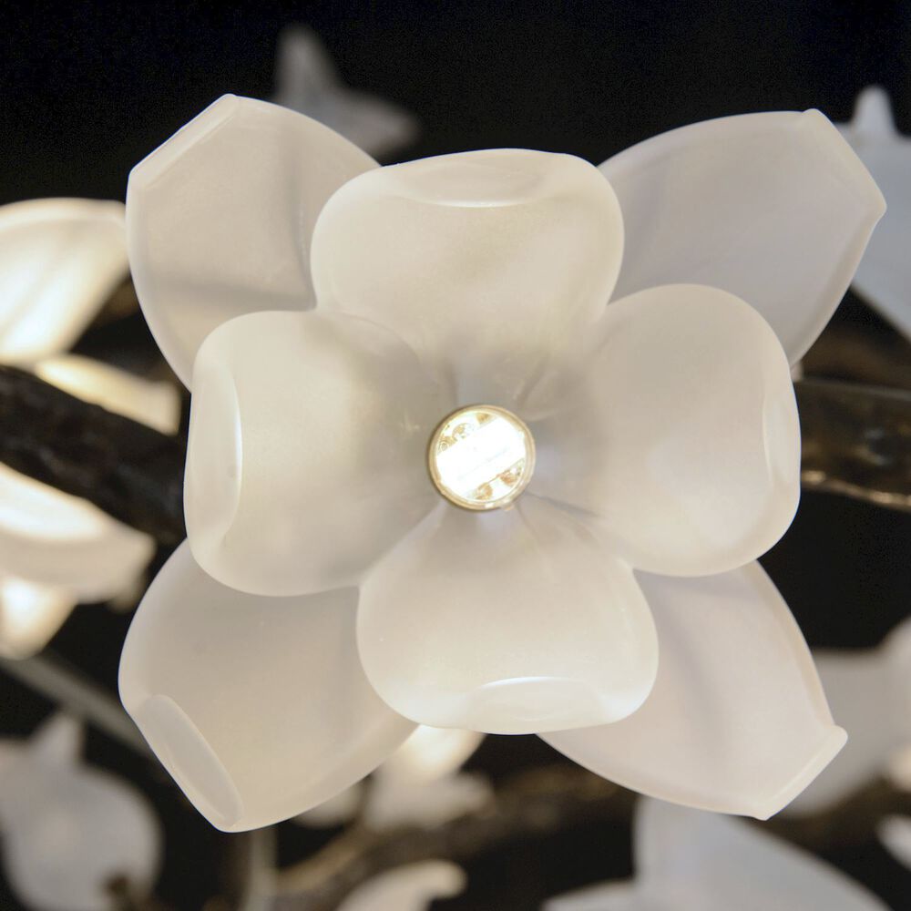 Churippu Branch Brass Chandelier - 21 lights ∅ 36″ x W 36″ x H 77.6″Brushed Dark Bronze & White CeramicBlushlighting