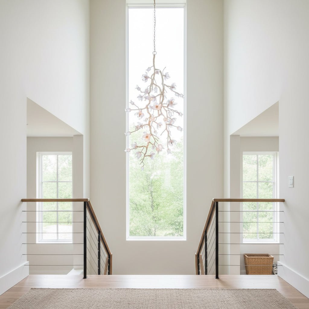 Churippu Branch Brass Chandelier - 21 lights ∅ 36″ x W 36″ x H 77.6″Brushed Dark Bronze & White CeramicBlushlighting