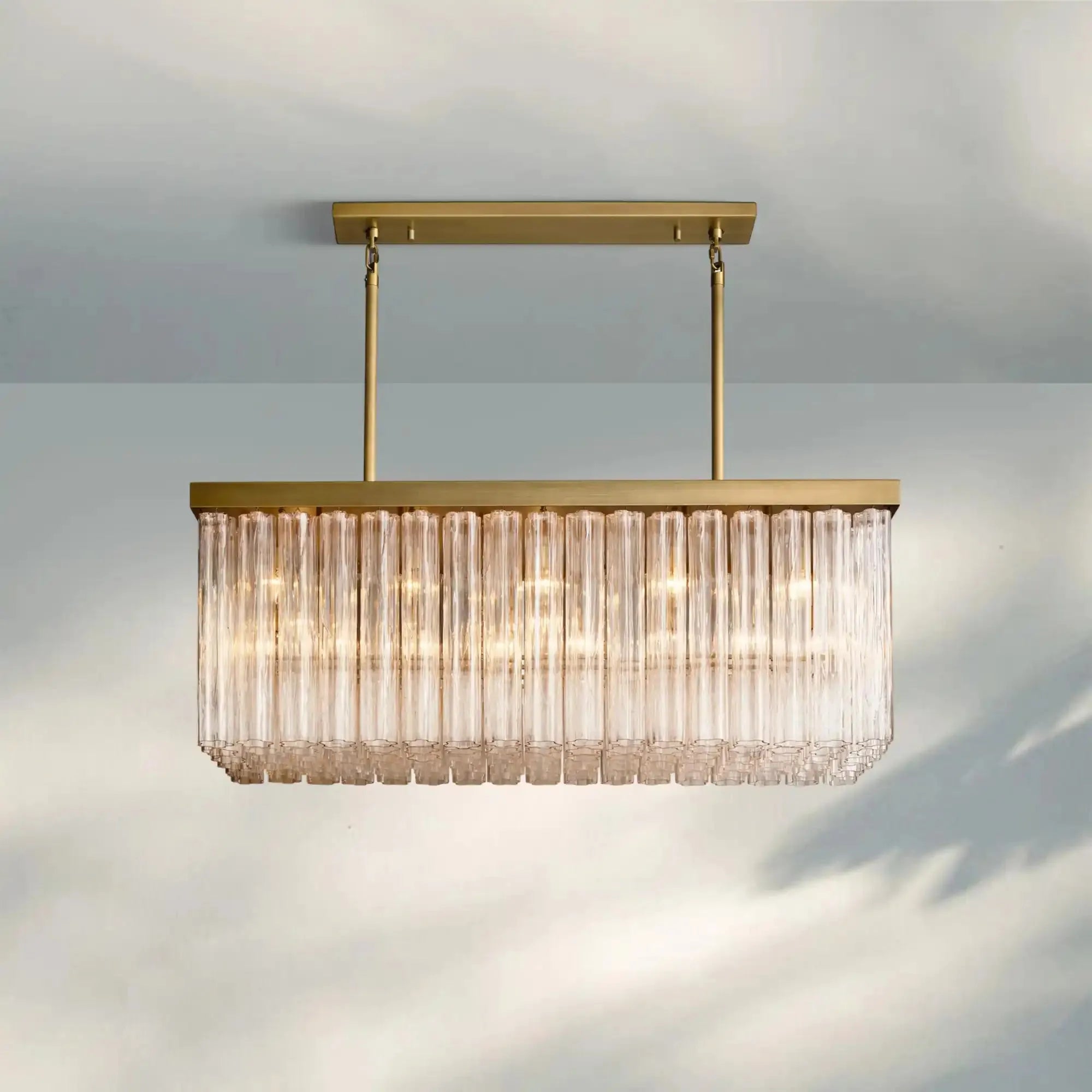 Ciel Rectangle Chandelier-54''-Brass-