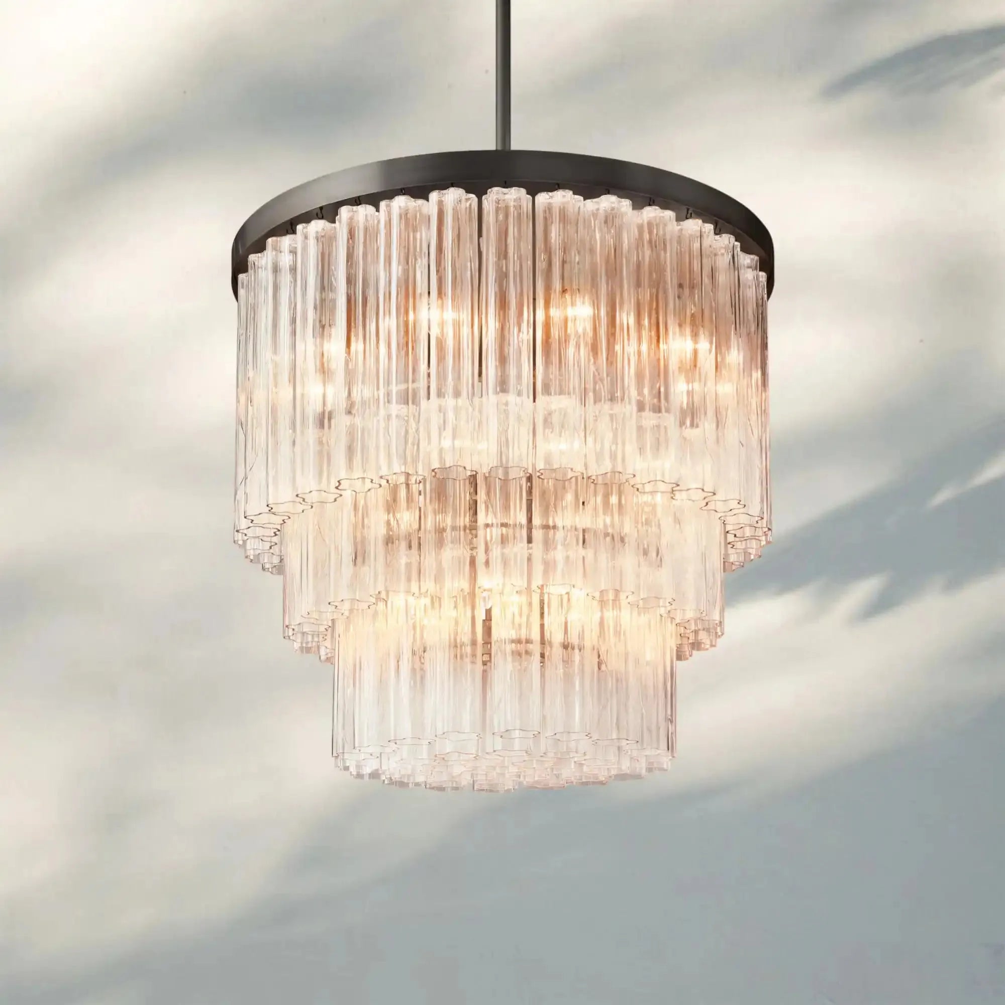 Ciel Three-Tier Round Chandelier-36"-Bronze-