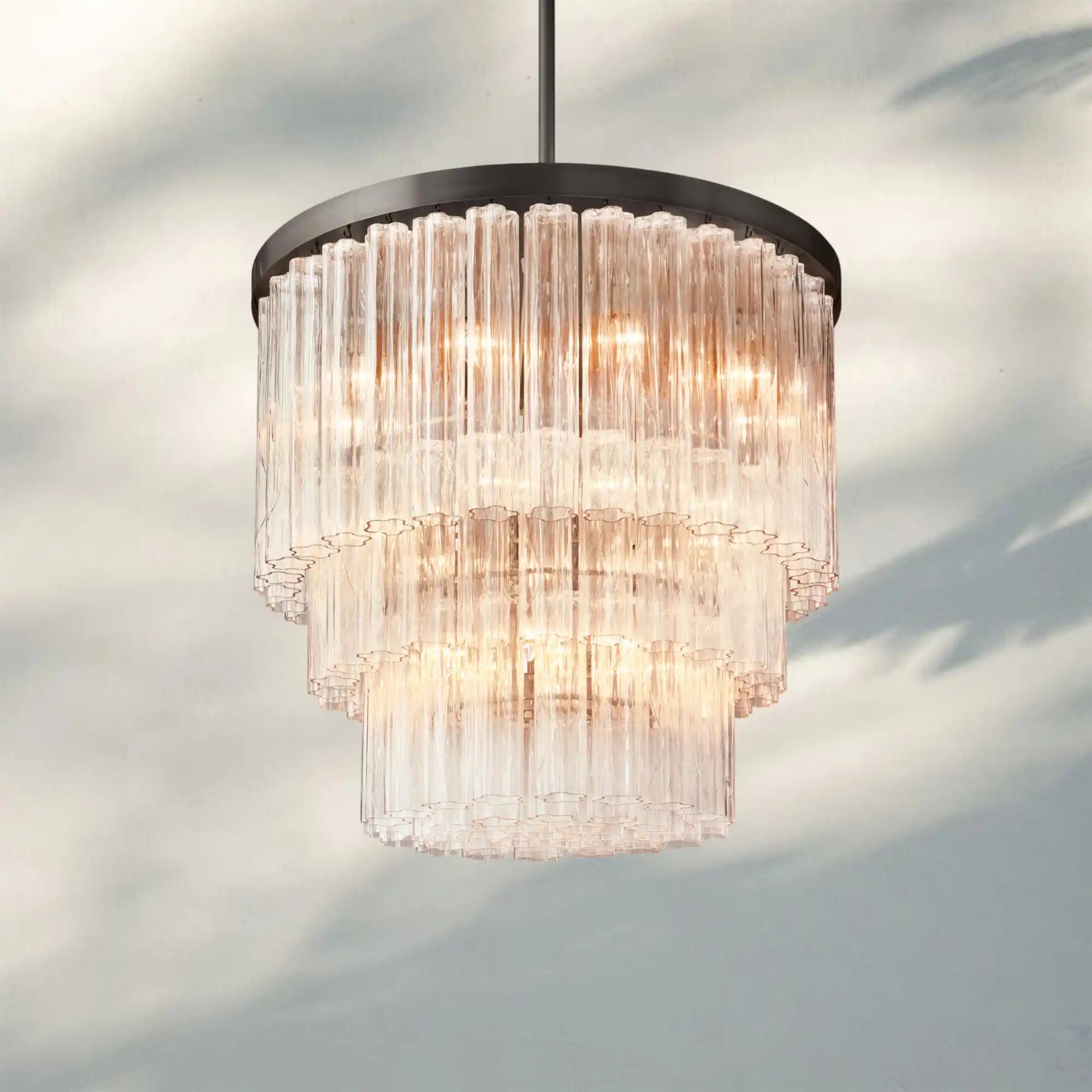 Ciel Three-Tier Round Chandelier-36"-Bronze-