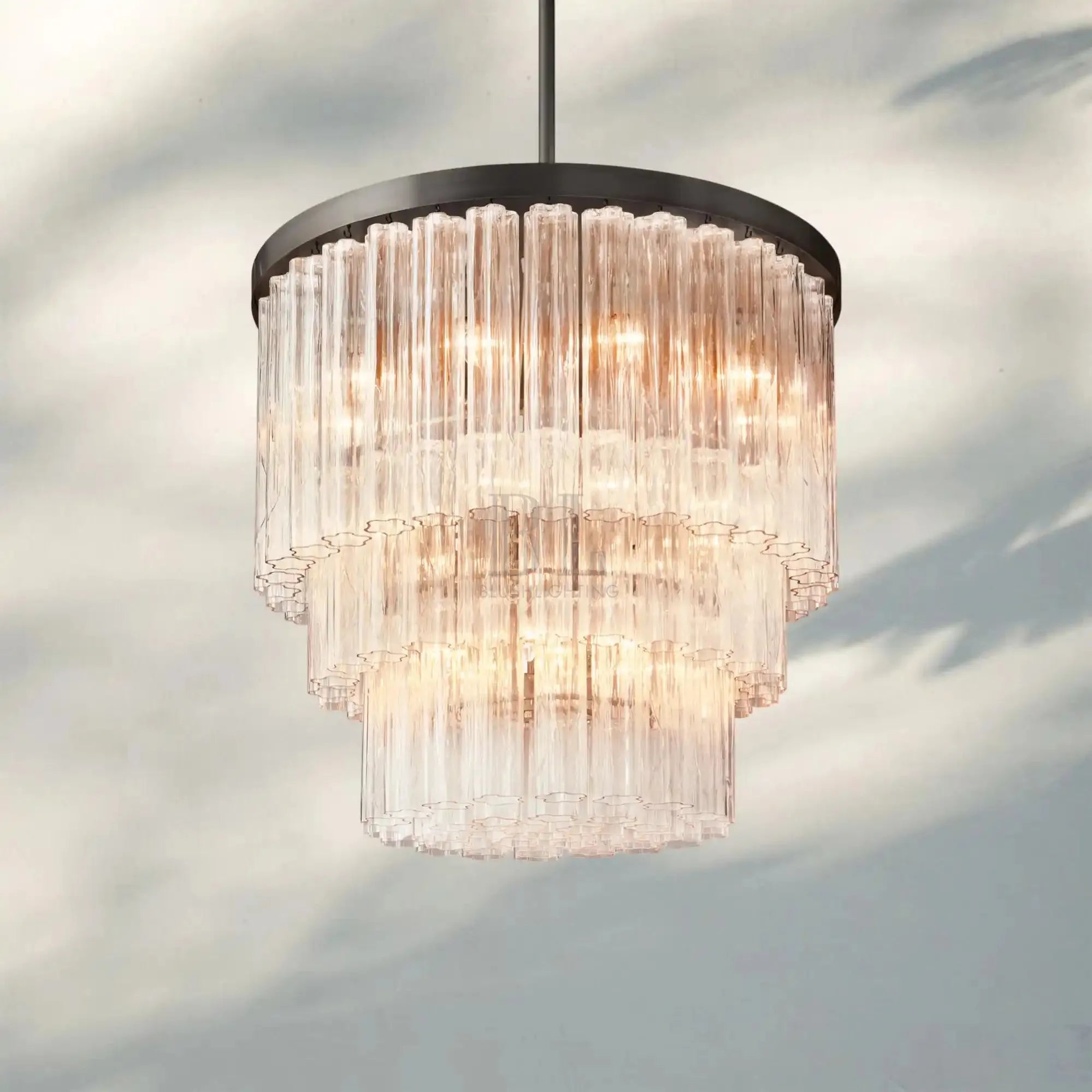 Ciel Three-Tier Round Chandelier-36"-Bronze-