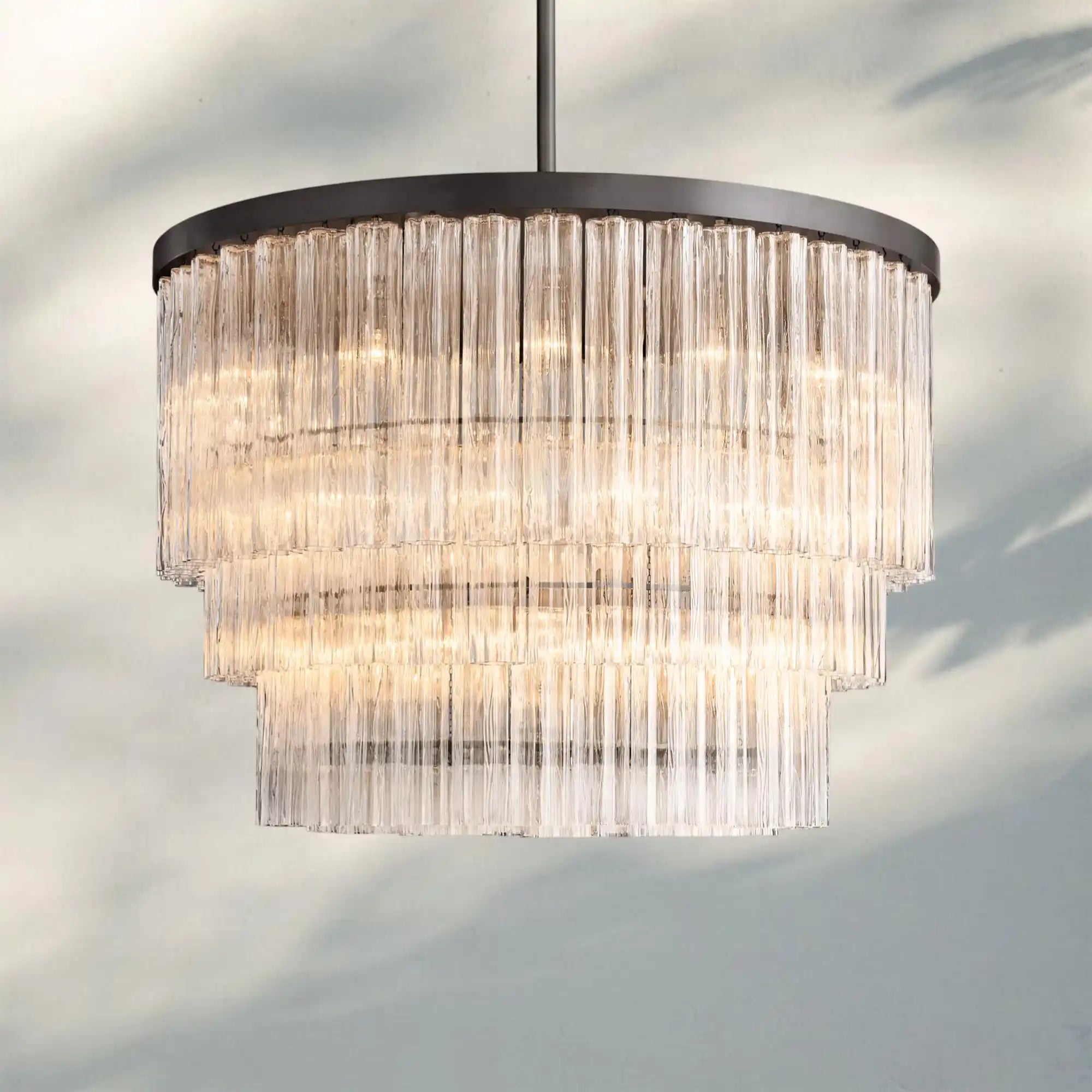 Ciel Three-Tier Round Chandelier-48"-Bronze-