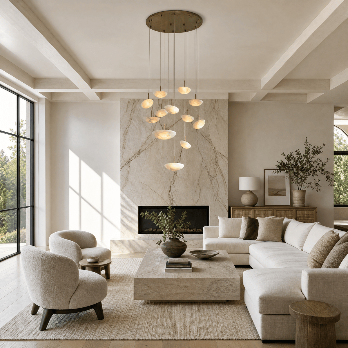 Ciottolo Modern Alabaster Pendant Light Fixtures - Blushlighting