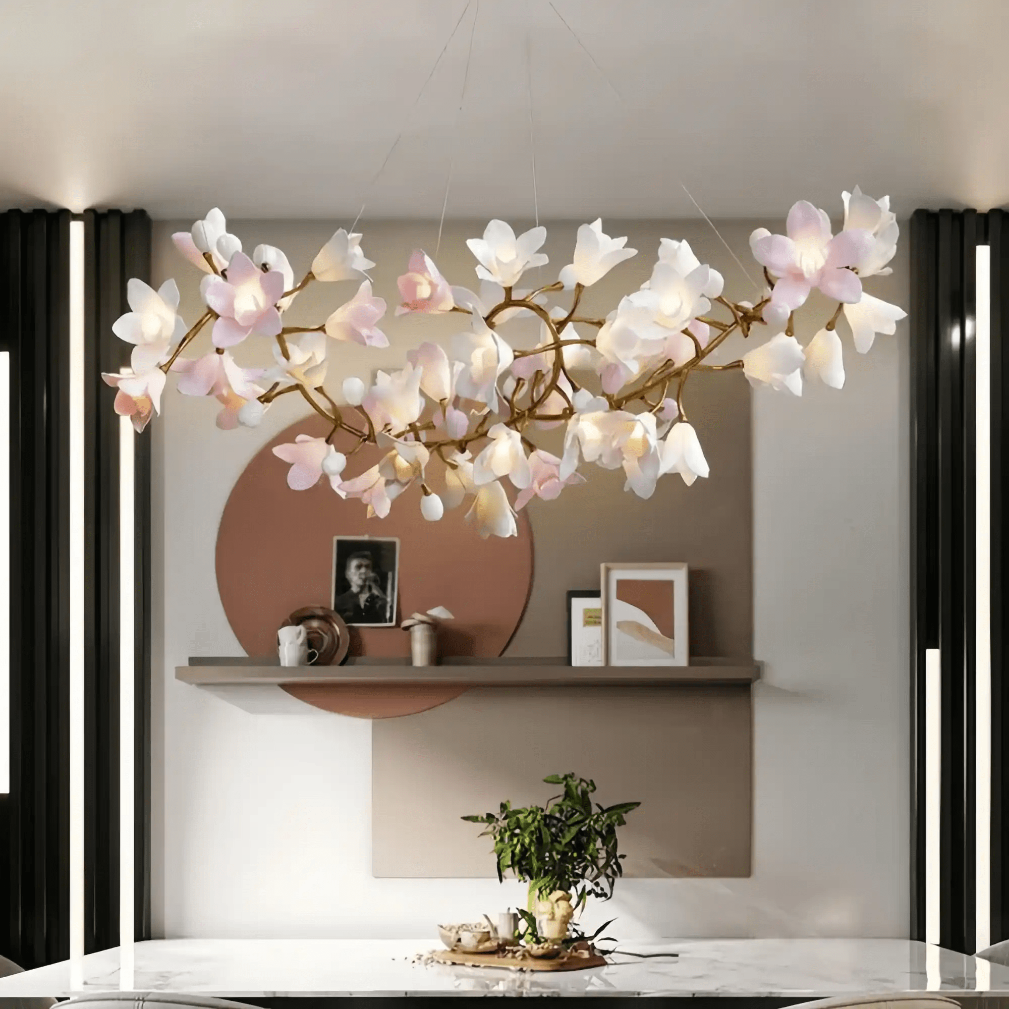 Circular Blossom Chandelier - L 39.4″(100cm) x W 15.7″(40cm) x H 17.7″(45cm)Blushlighting