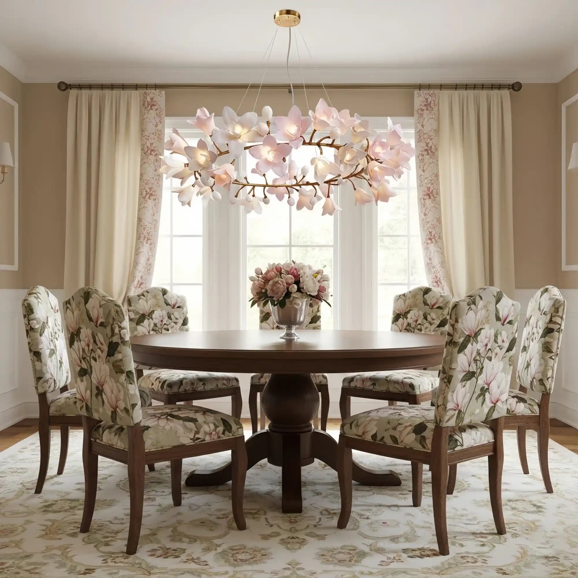 Circular Blossom Chandelier - Dia 23.6″(60cm) x H 15.7″(40cm)Blushlighting