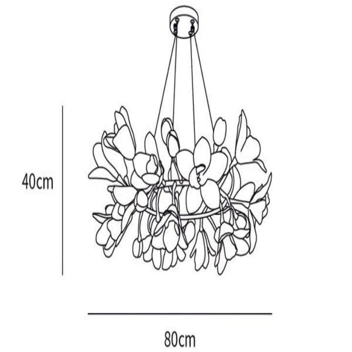 Circular Blossom Chandelier - Dia 31.5″(80cm) x H 15.7″(40cm)Blushlighting