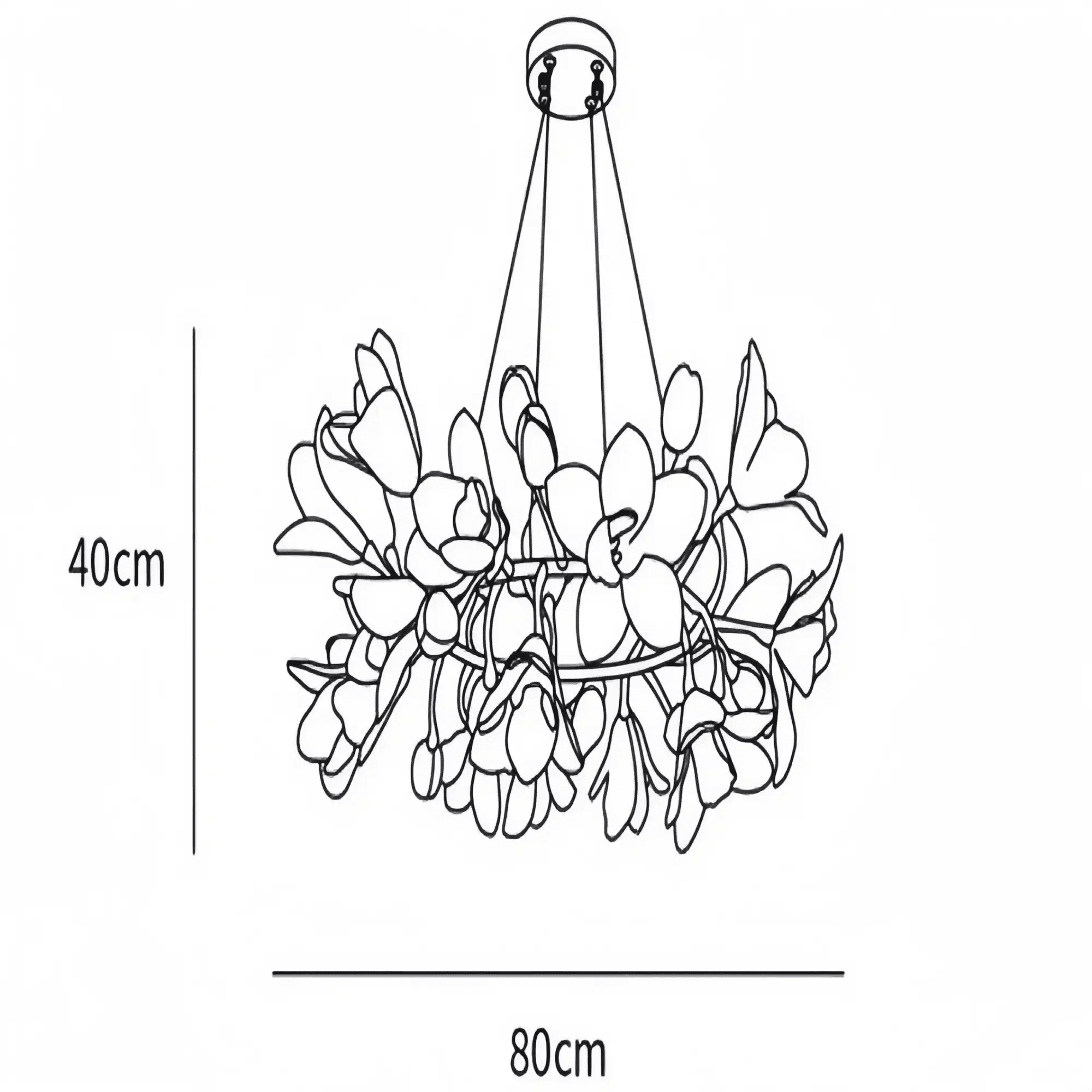 Circular Blossom Chandelier - Dia 31.5″(80cm) x H 15.7″(40cm)Blushlighting