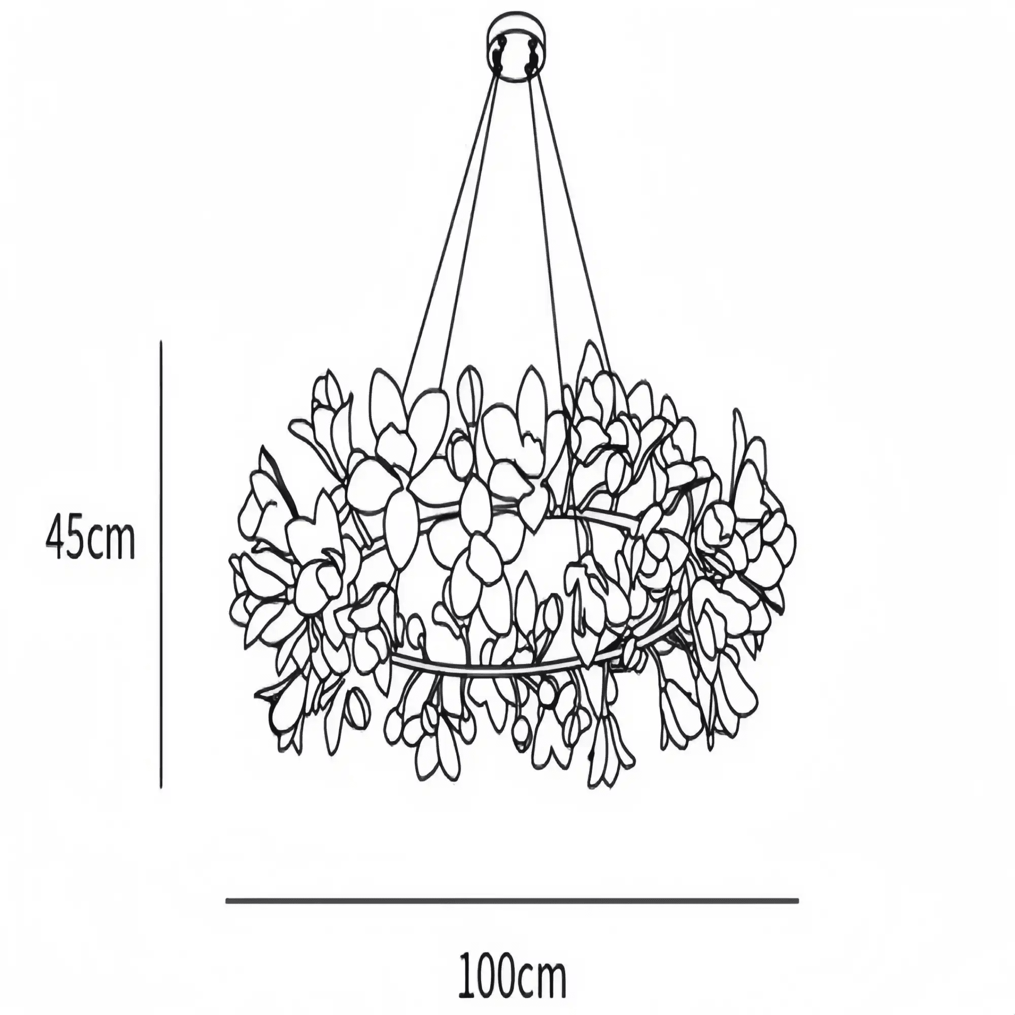 Circular Blossom Chandelier - Dia 39.4″(100cm) x H 17.7″(45cm)Blushlighting