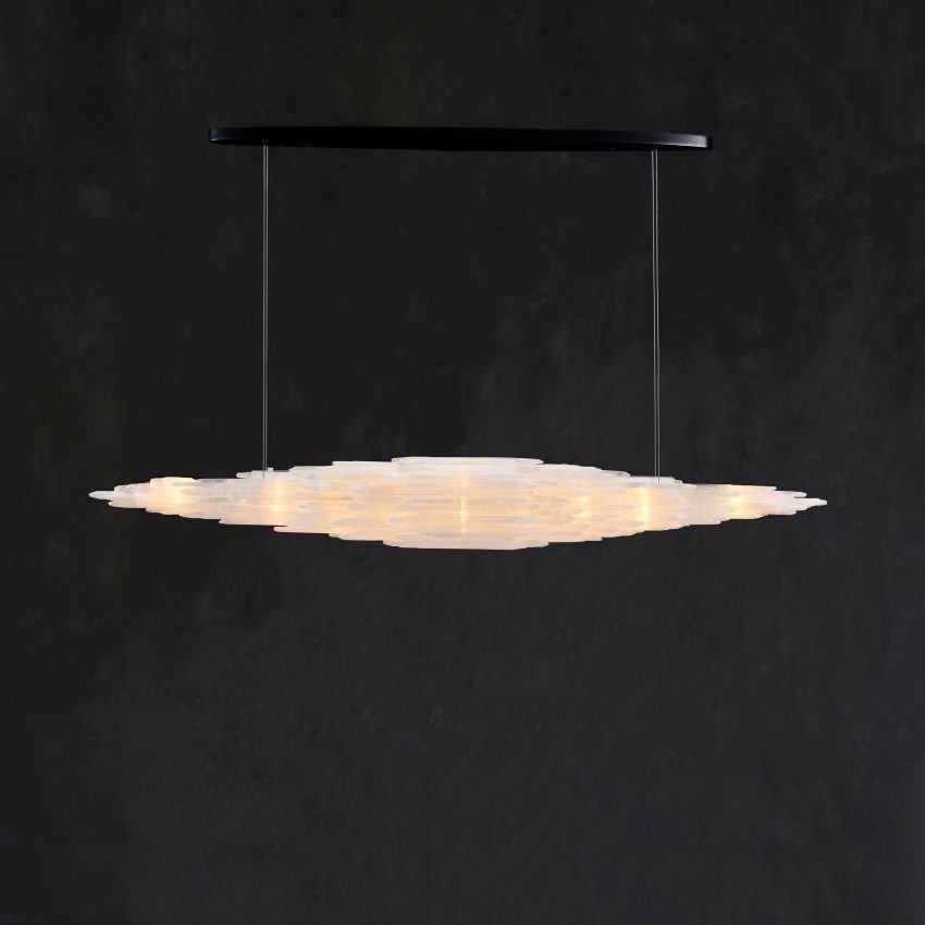 Claire Selenite Collection Pendant - Polished Nickel47″Blushlighting