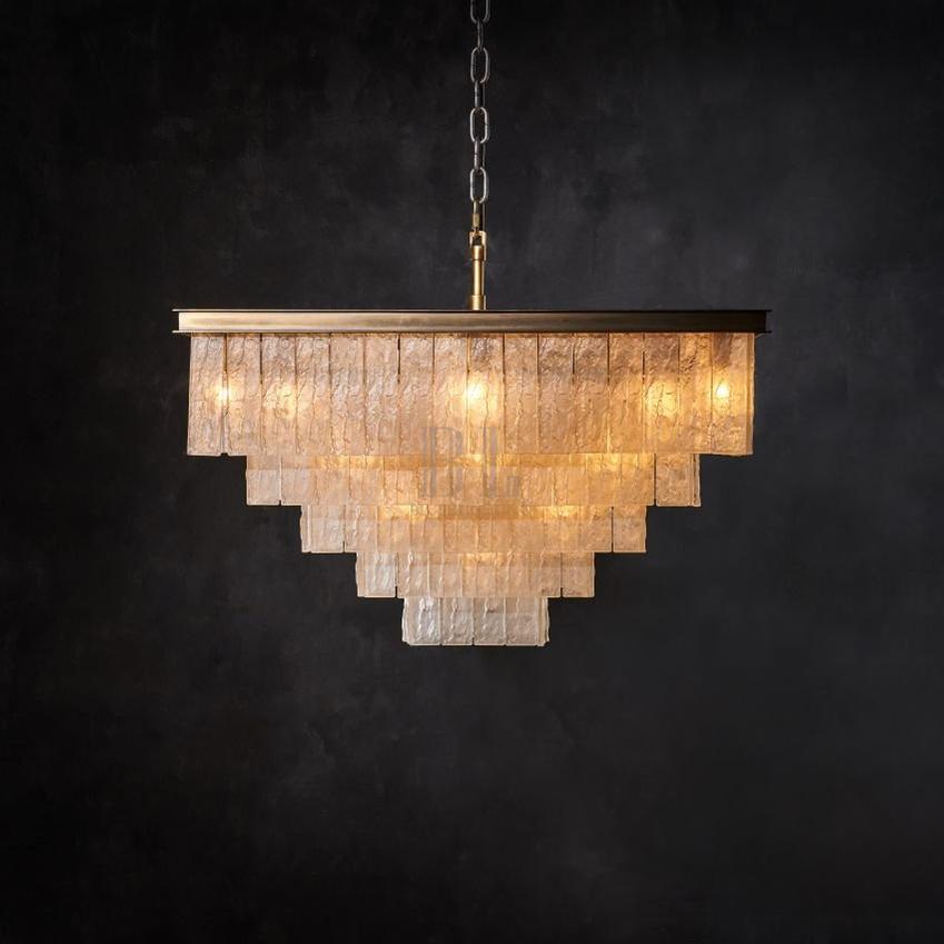 Claire Square Chandelier-Chandeliers-Blushlighting-5tier-Blushlighting