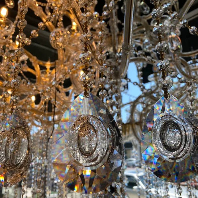 Classic Modern Multi-layers Crystal Chandelier for Staircase/Foyer/Villa - D39.4"*H59.1"Warm LightBrassBlushlighting