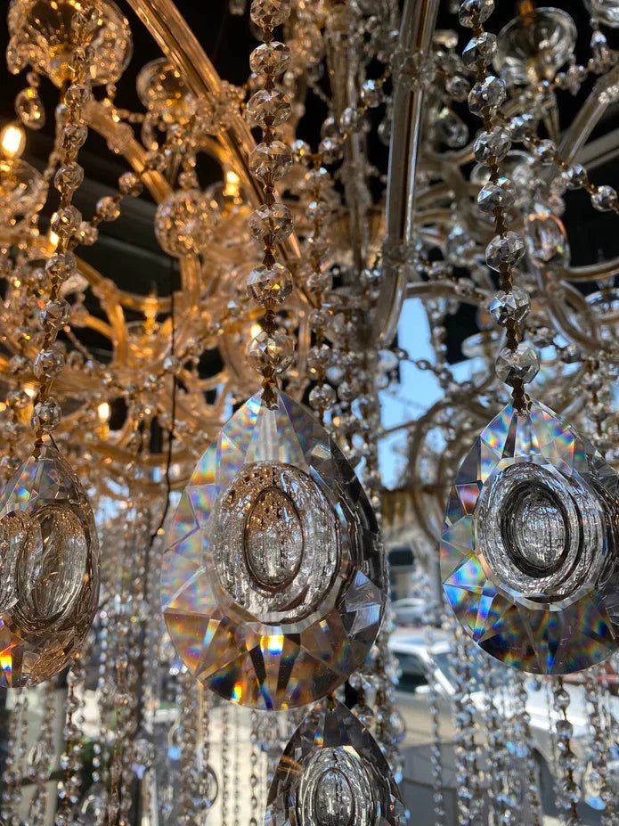 Classic Modern Multi-layers Crystal Chandelier for Staircase/Foyer/Villa - D39.4"*H59.1"Warm LightBrassBlushlighting