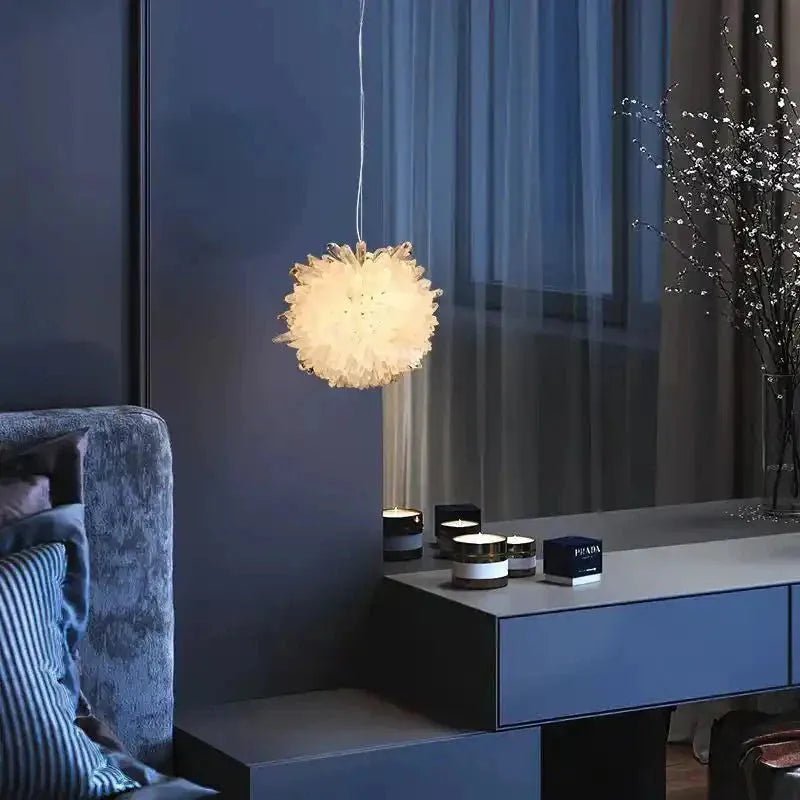 Clear Geode Quartz Crystal Ball Modern Pendant Light - Diam 9''Blushlighting