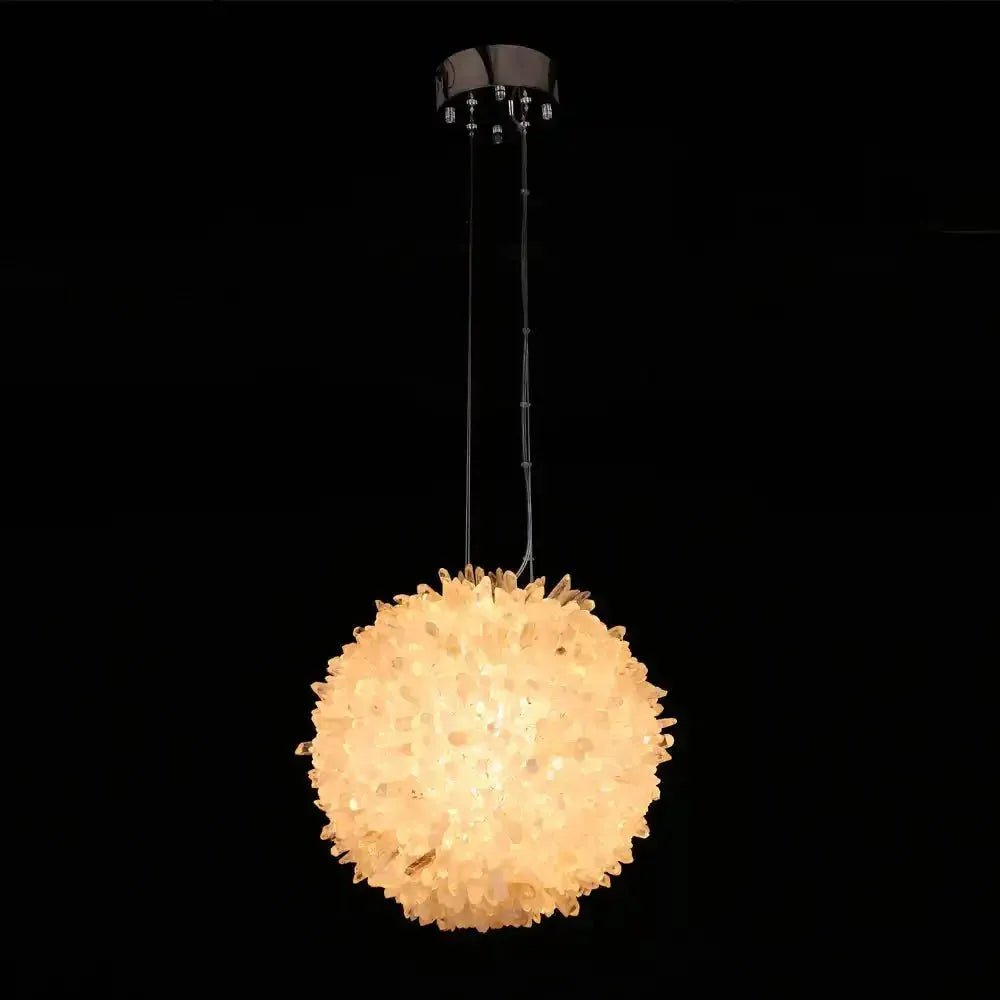 Clear Geode Quartz Crystal Ball Modern Pendant Light - Diam 20''Blushlighting